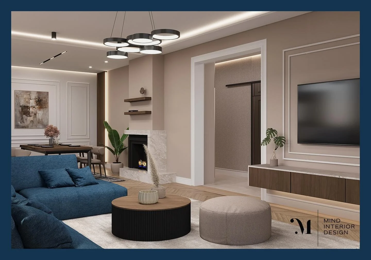 Deep blue / Open space concept proposal 
*
*
*
#arhitekturabeograda #dizajnenterijera #dizajnnamestaja #luxurylifestyle #luxuryliving #luxuryinteriordesign #cozyinteriors #beigeinterior #beige #nudecolors #rolex #interiorlovers #interiordesign #furni