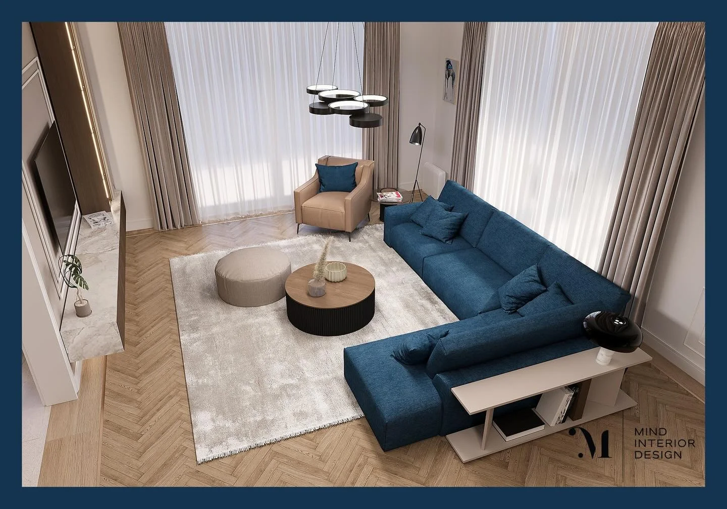 Deep blue / Open space concept proposal 
*
*
*
#arhitekturabeograda #dizajnenterijera #dizajnnamestaja #luxurylifestyle #luxuryliving #luxuryinteriordesign #cozyinteriors #beigeinterior #beige #nudecolors #rolex #interiorlovers #interiordesign #furni