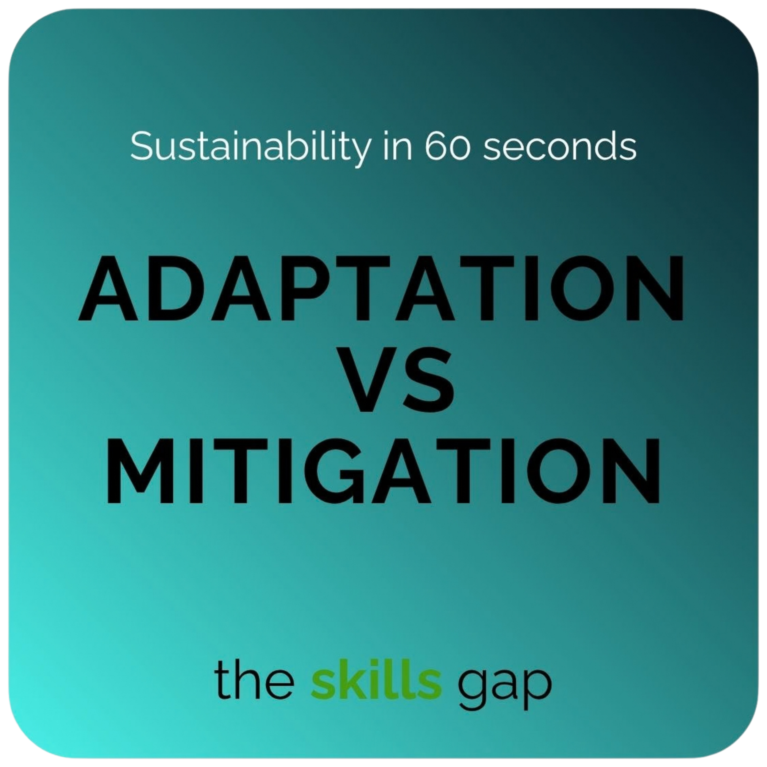 Adaptation vs Mitigation in 60 Seconds