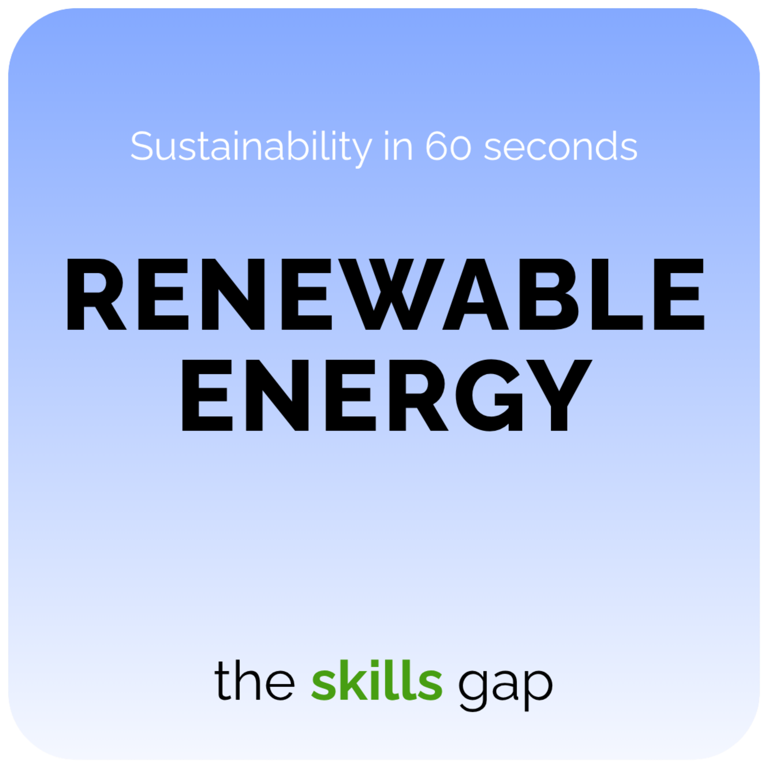 Renewable Energy in 60 Seconds