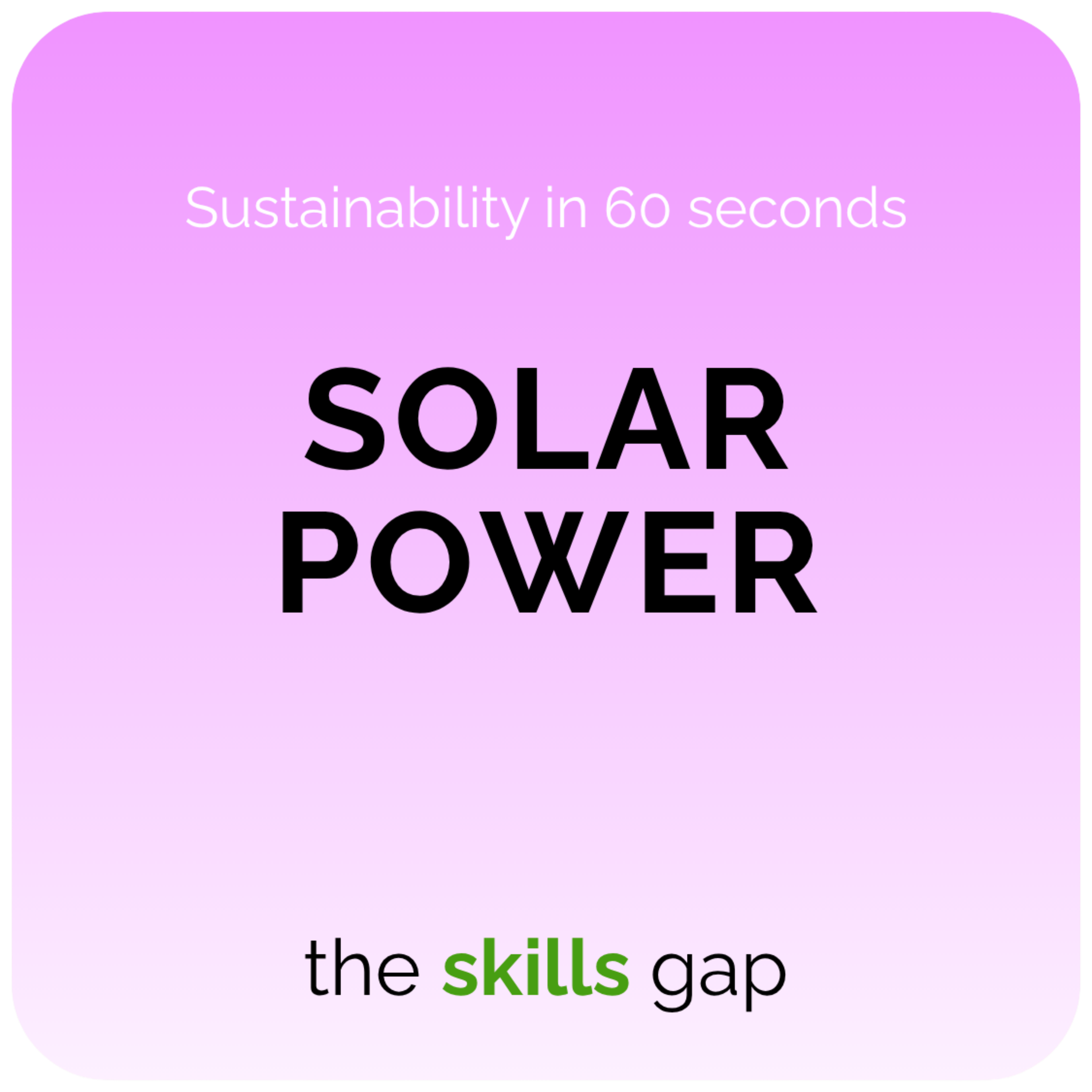 Solar Power in 60 Seconds