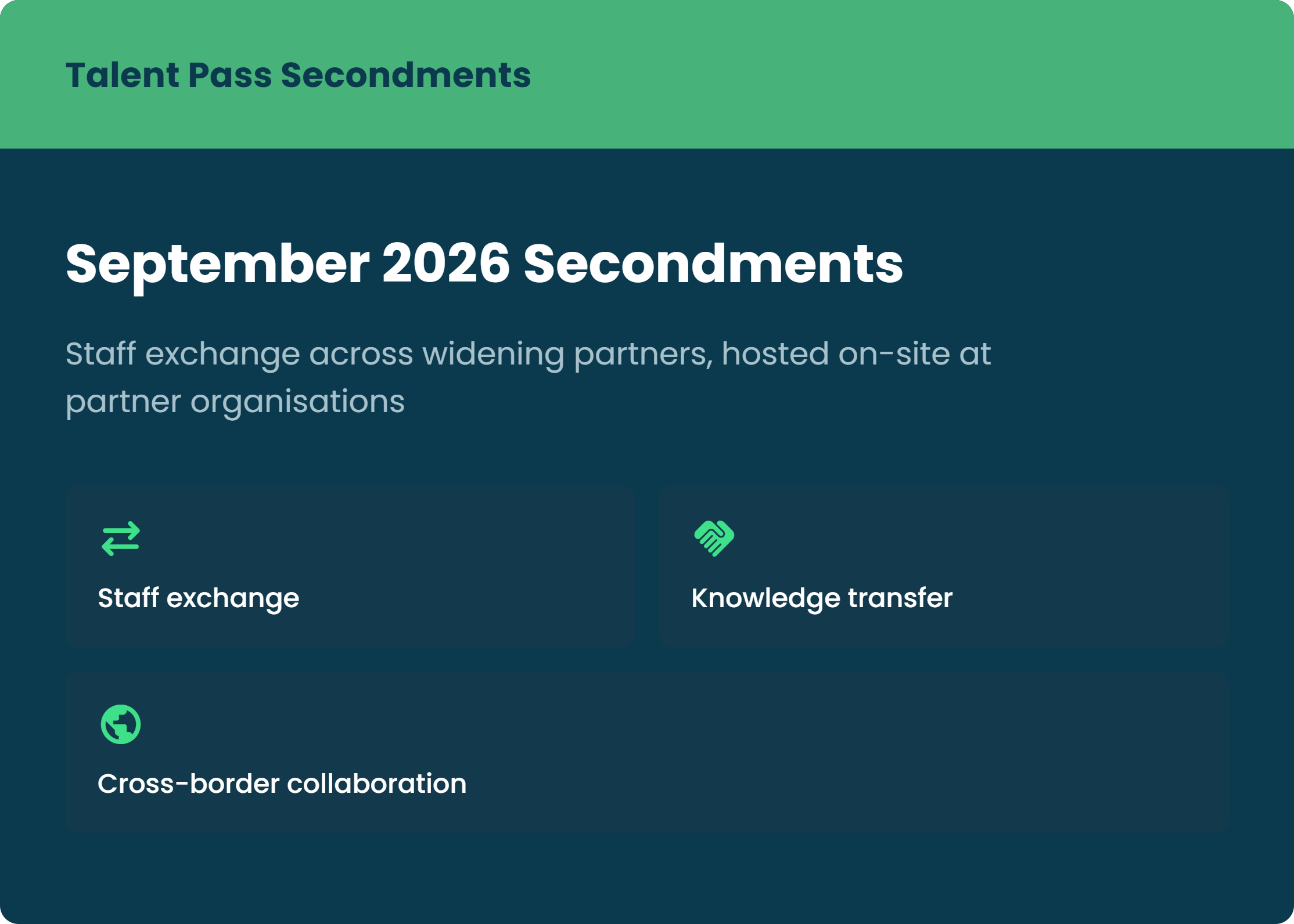 September 2026 Secondments