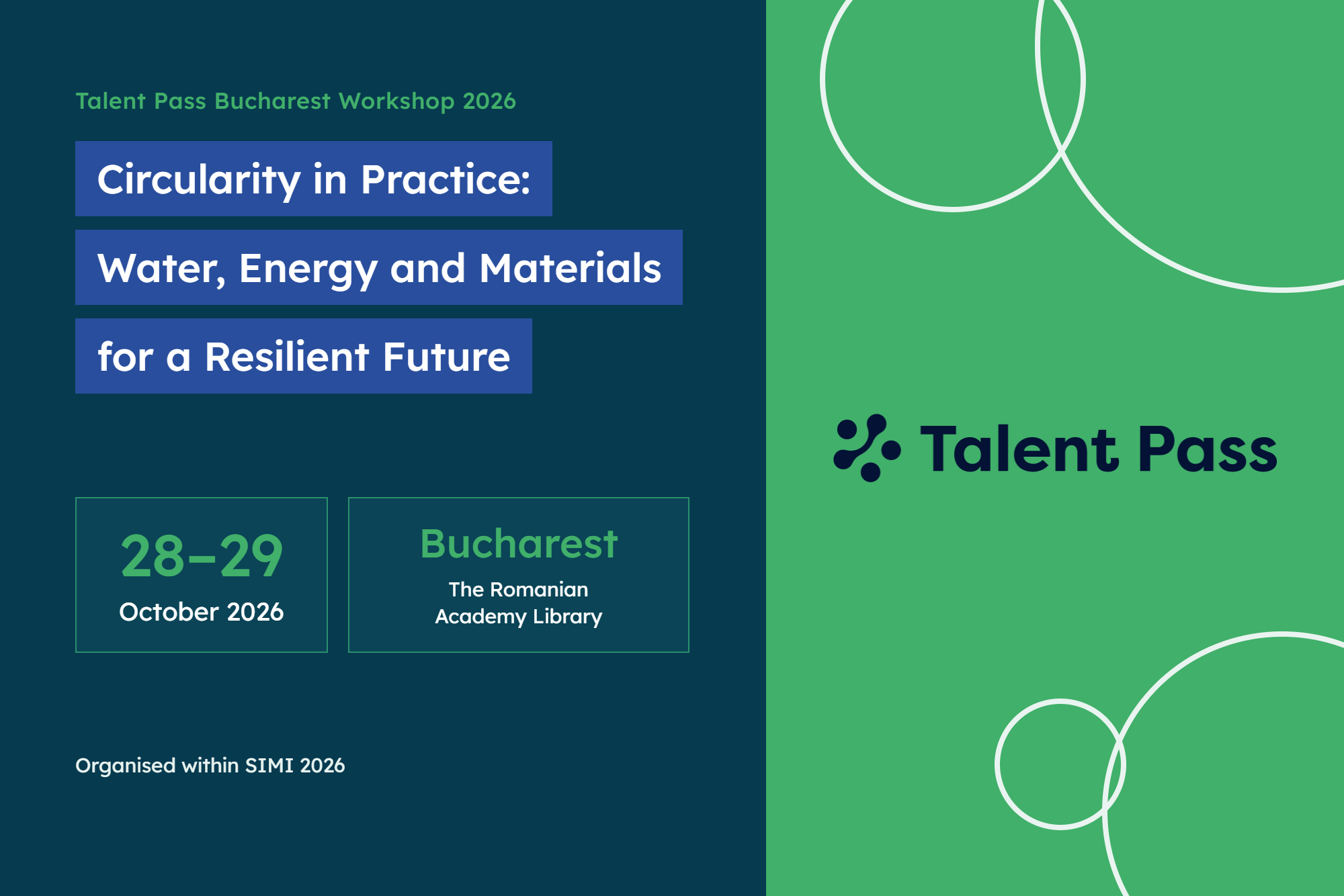 Talent Pass Bucharest: Circularity in Practice – Water, Energy and Materials for a Resilient Future