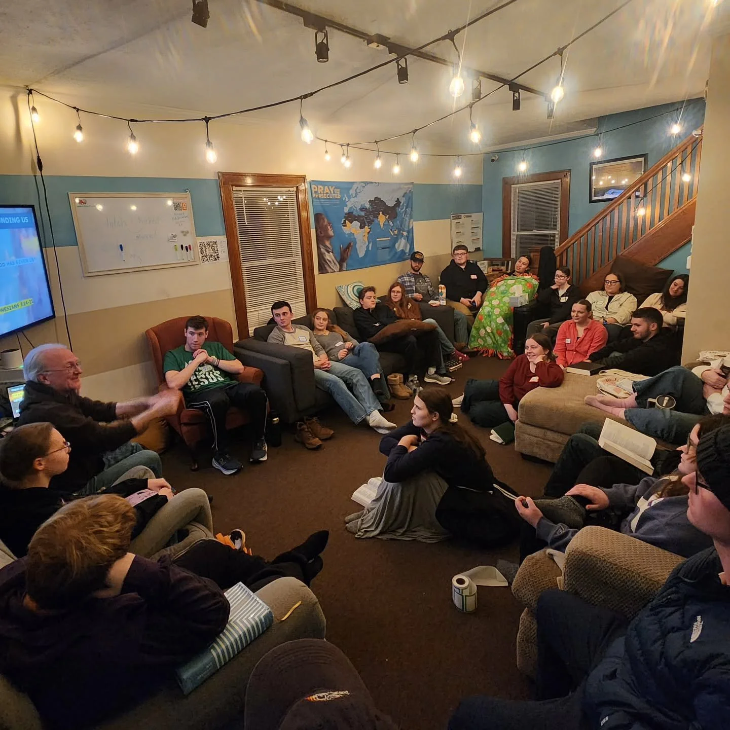 Its warm and cozy at dinner and Bible study! Join us 6 pm FREE dinner and 7 pm chapter 3 of Beloved,  Francis Chan's new book!