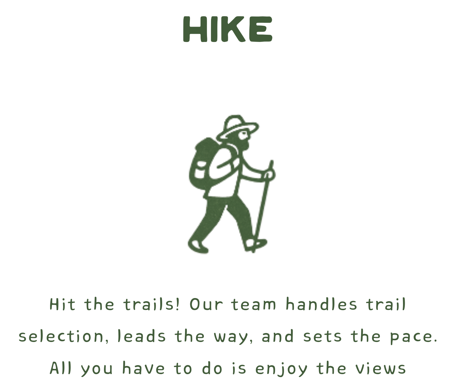 Logo of a hiking organization featuring a stylized hiker with a backpack using a walking stick, with text indicating it is for Florida Trail Volunteers and the Southern Region.