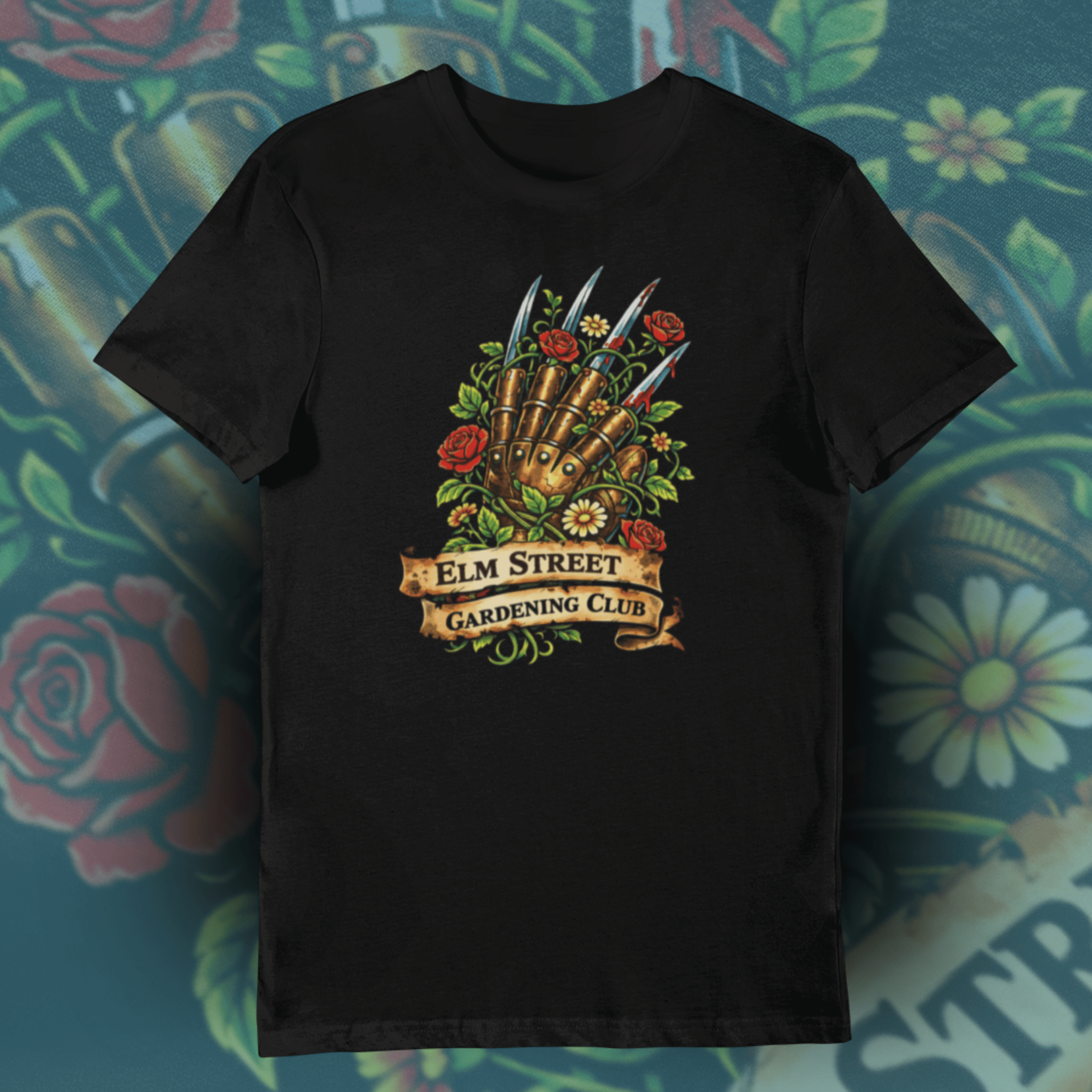 Horror Movie T-Shirt: Elm Street Gardening Club