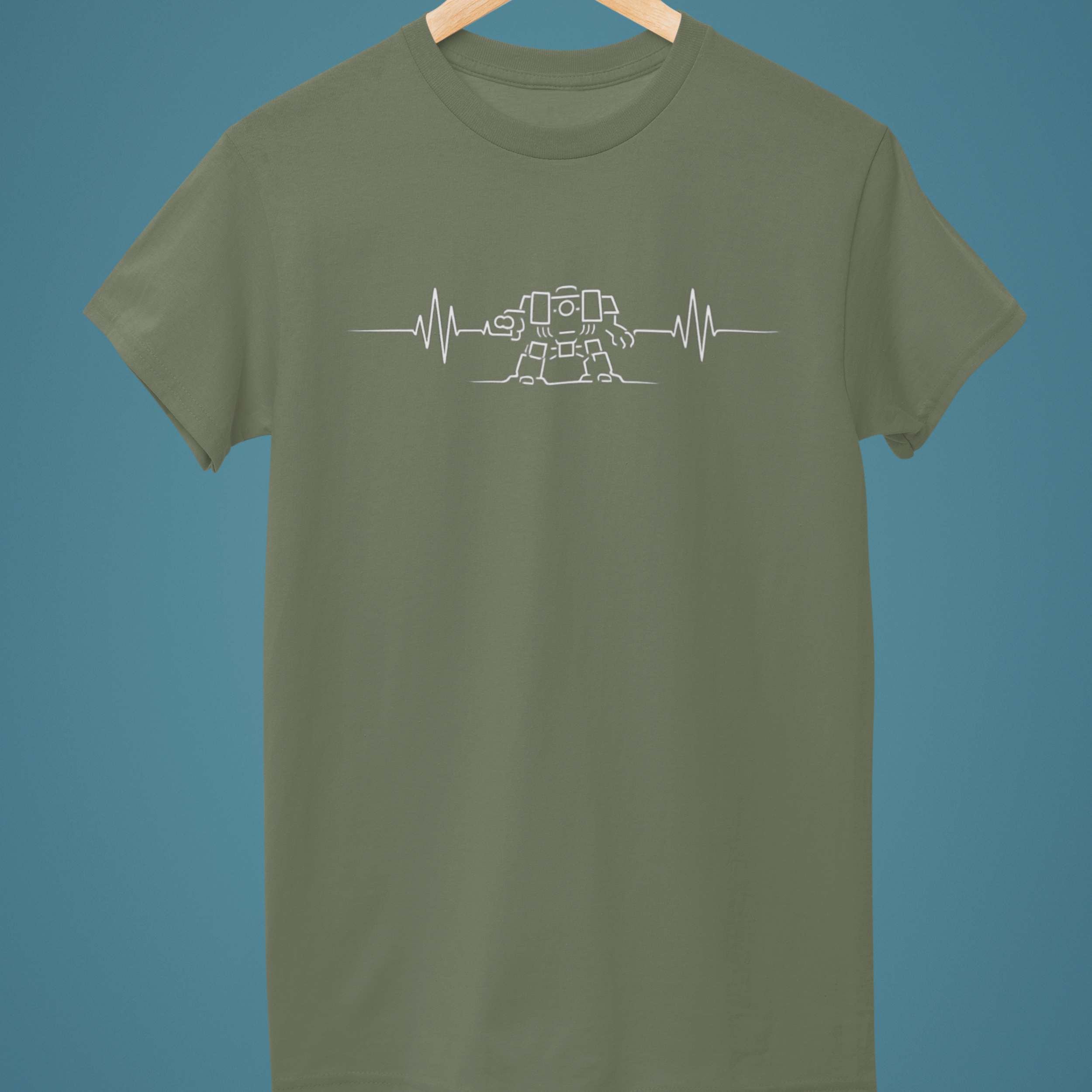 green Funny warhammer t-shirt with dreadnought pulse for wargamers who live and breathe 40K