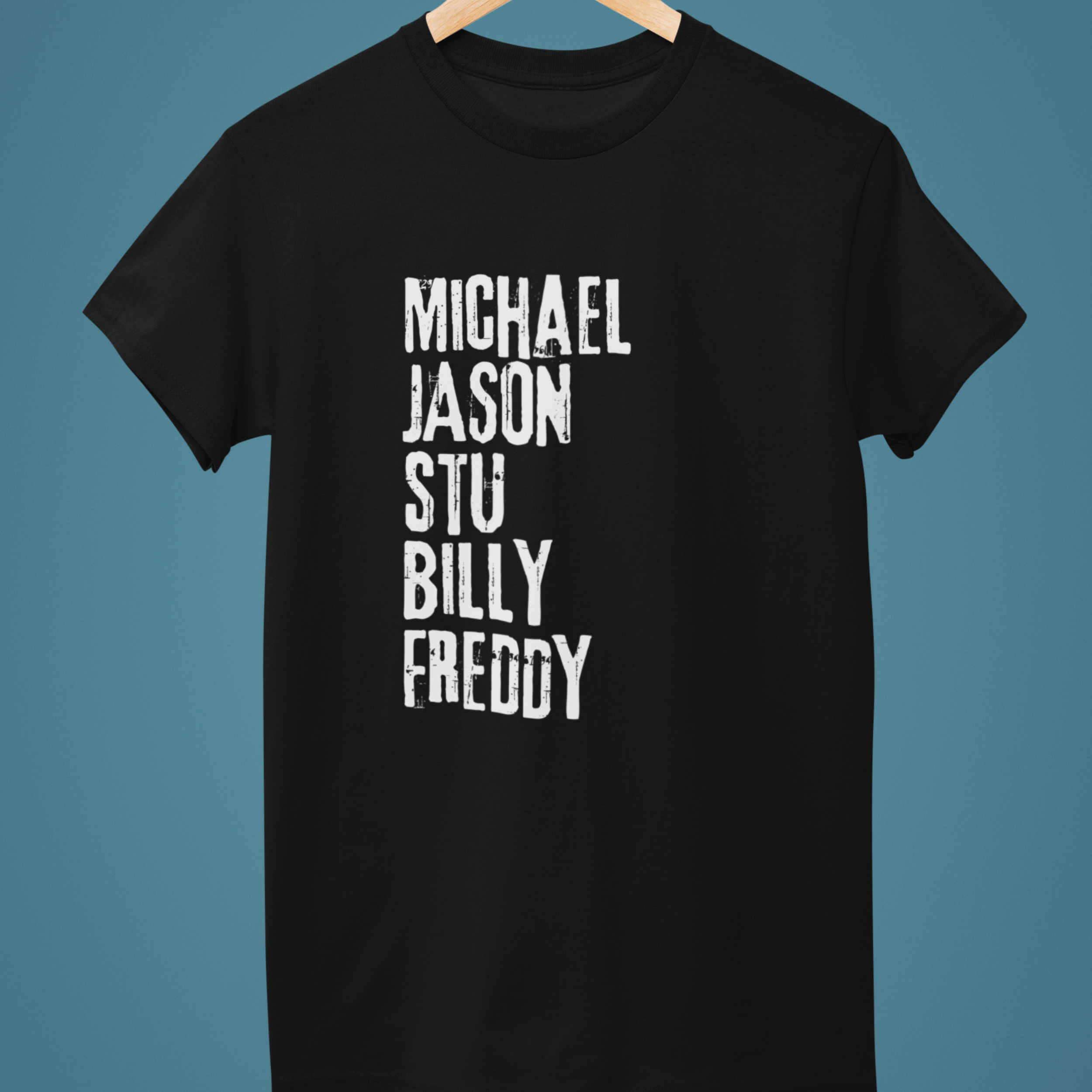 black horror movie villain tshirt