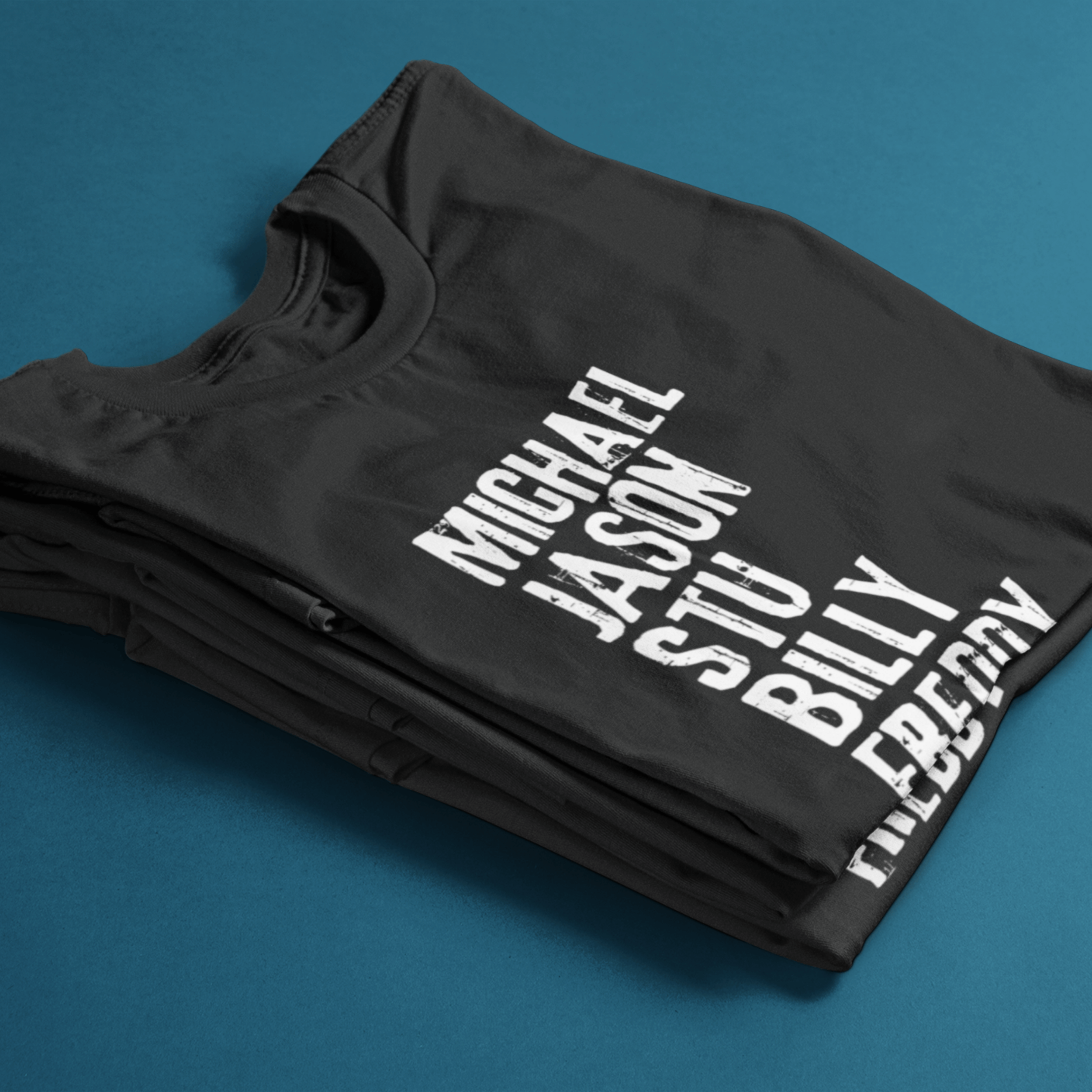 folded horror movie villain tshirts