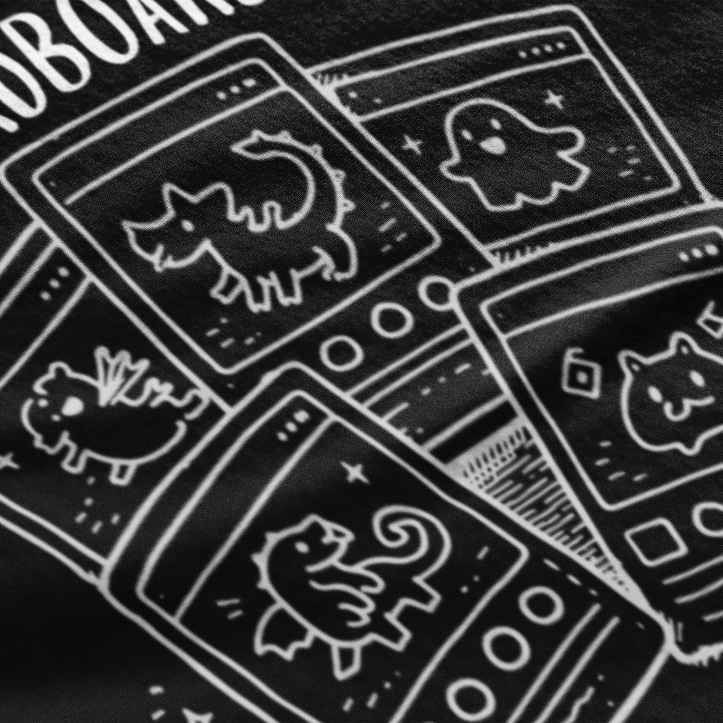 close up of funny pokemon tshirt with "shiny cardboard addict" and derpy TCG cards