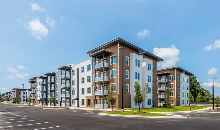 Three- and four-story garden-style student housing building under Type III construction in the Southeast