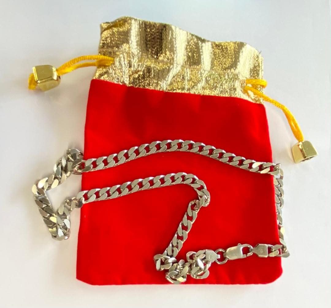 VINTAGE SILVER CHUNKY CURB LINK CHAIN