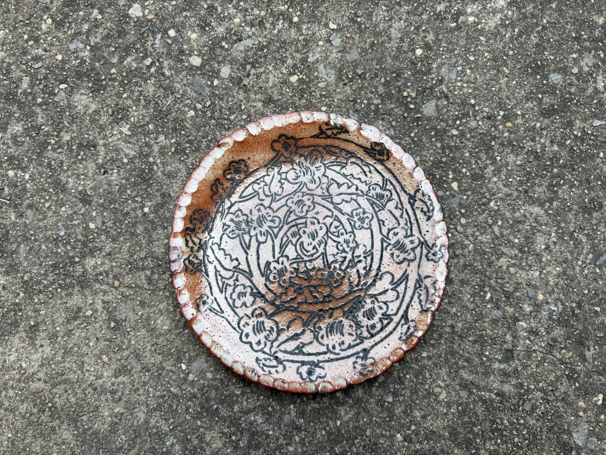 Dinner Plate with Vine Drawing #2