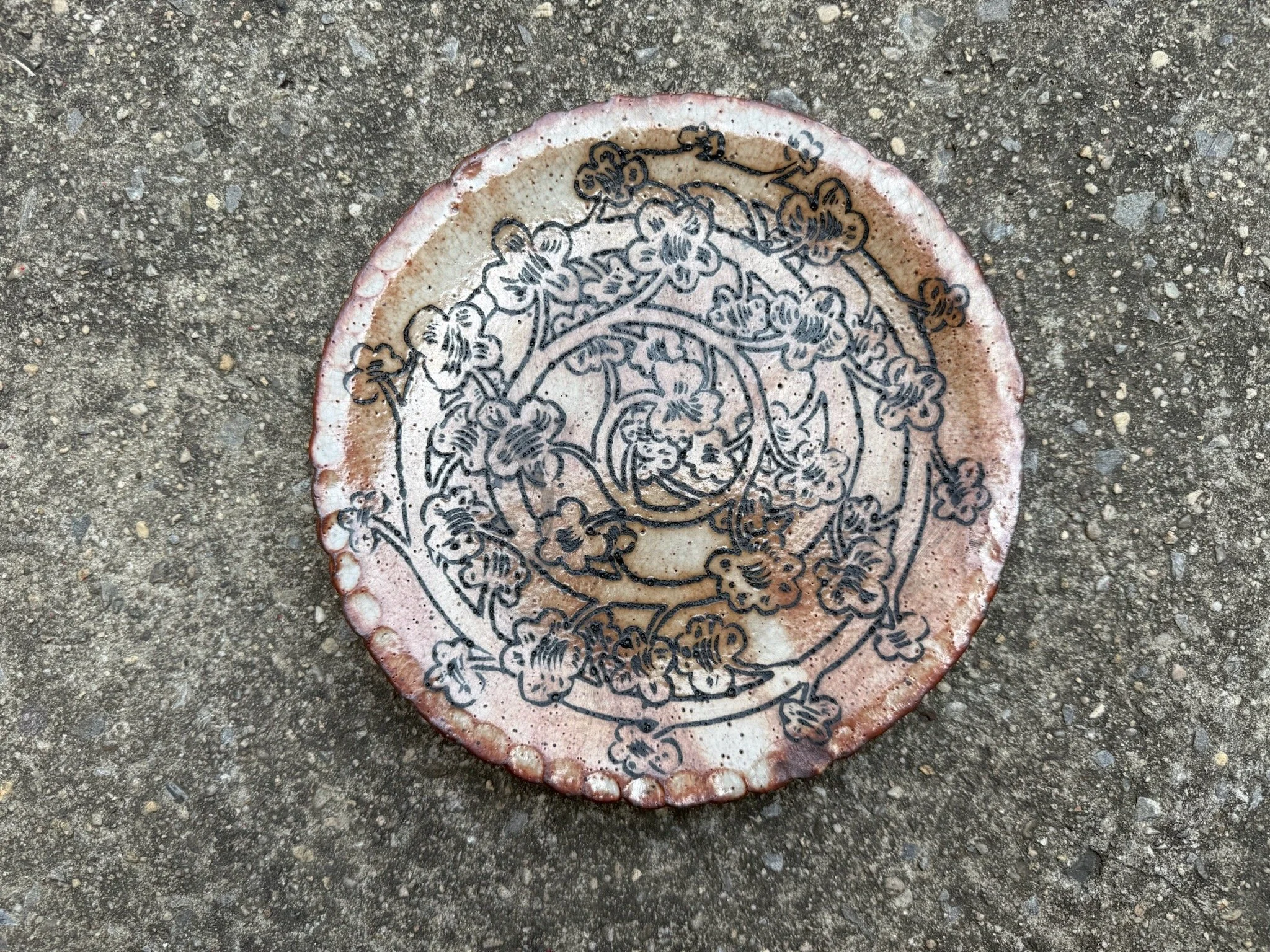 Dinner Plate with Vine Drawing #3