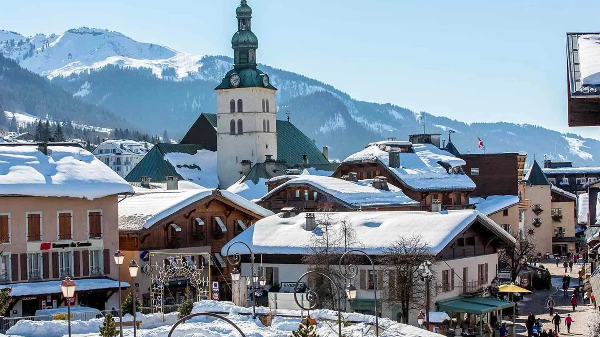 Photo église de Megève sous la neige