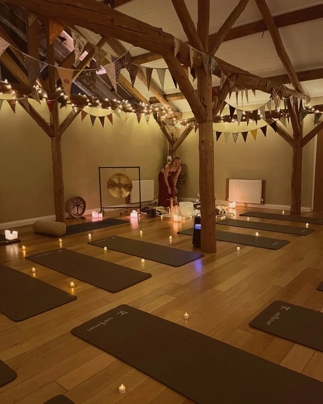 candlelit studio to prepare for an evening of relaxation 