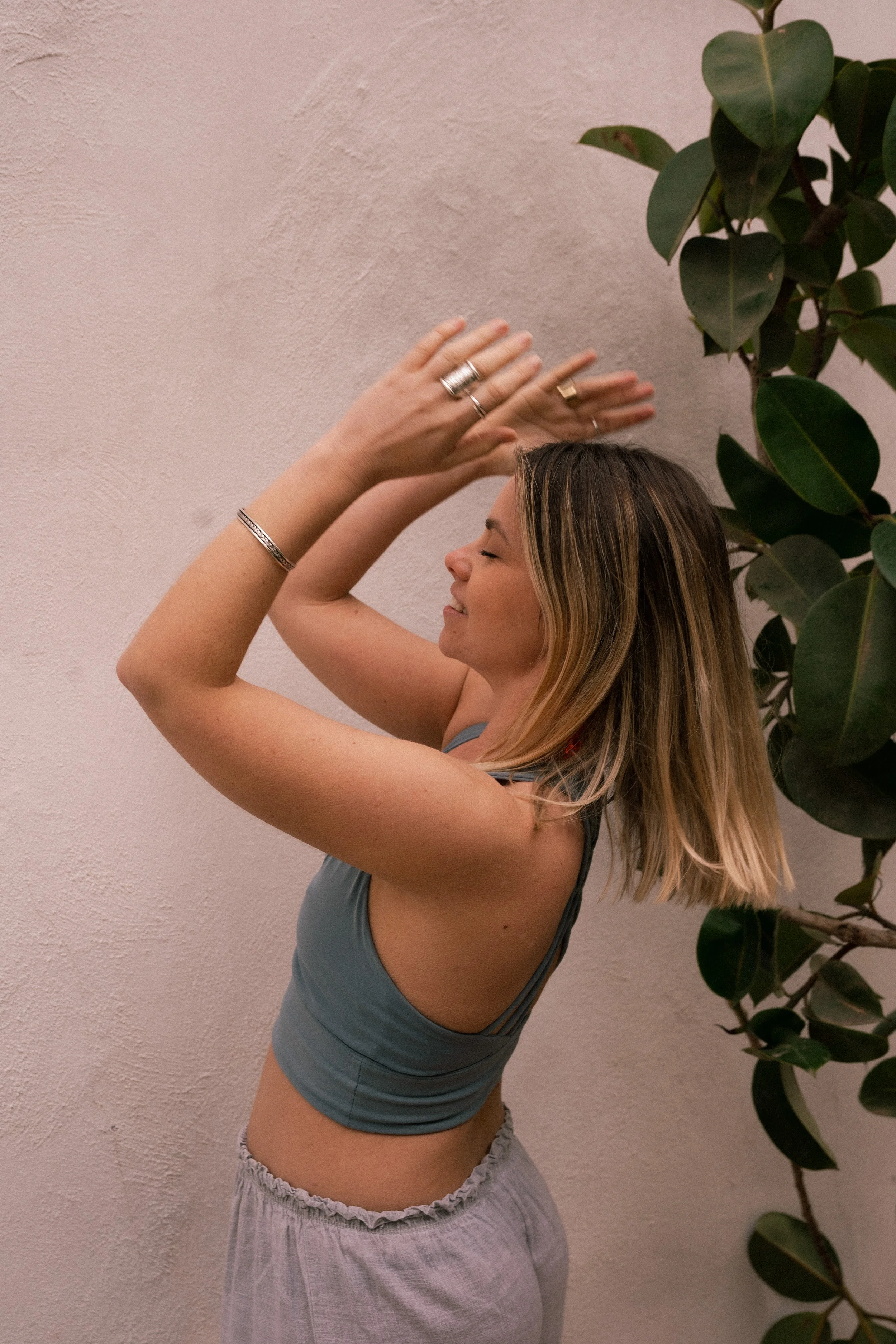 Angharad leading a gentle yoga class in Whitchurch