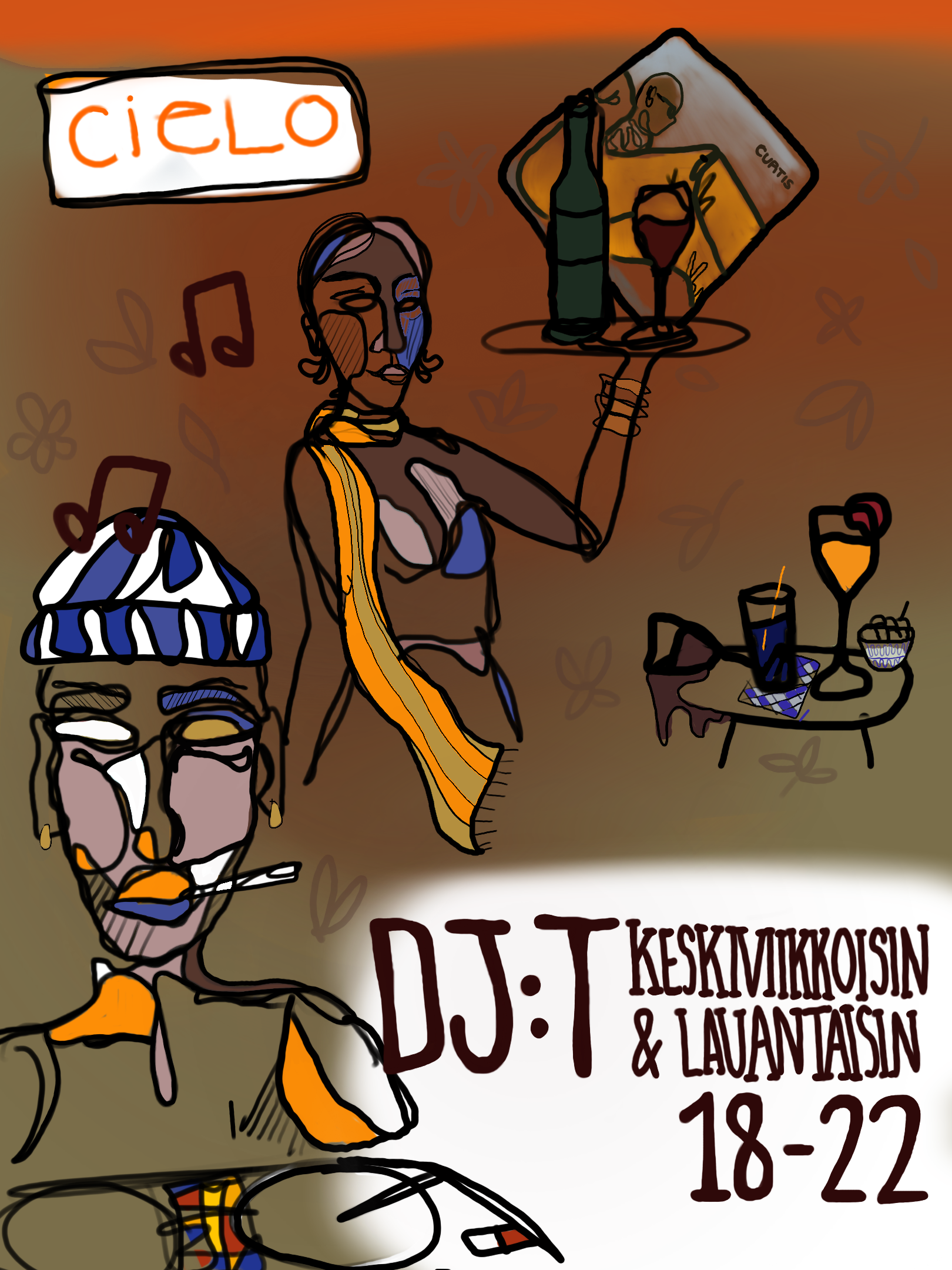 Good food + Good music = Happy people