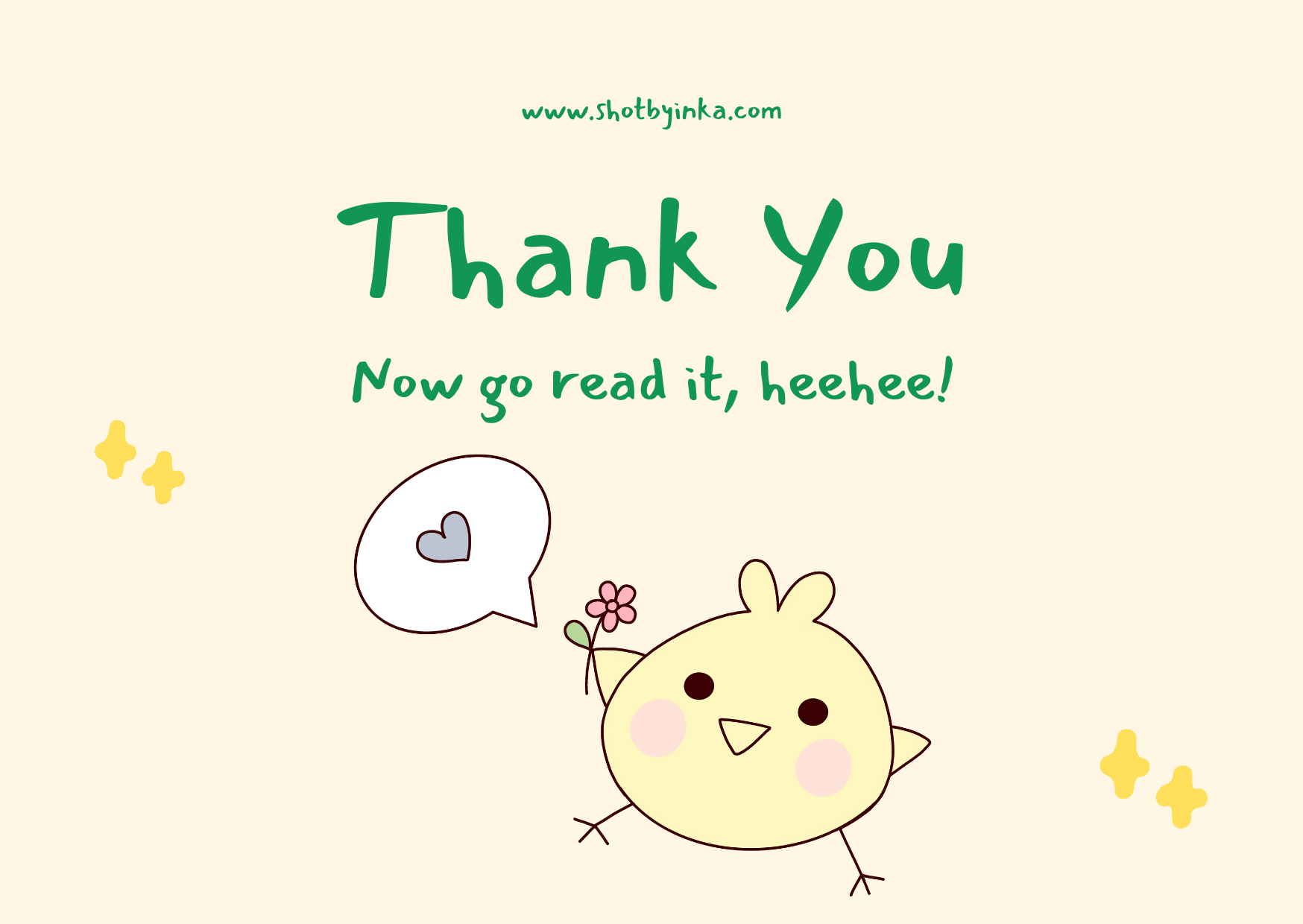 Thank you note for subscribing.