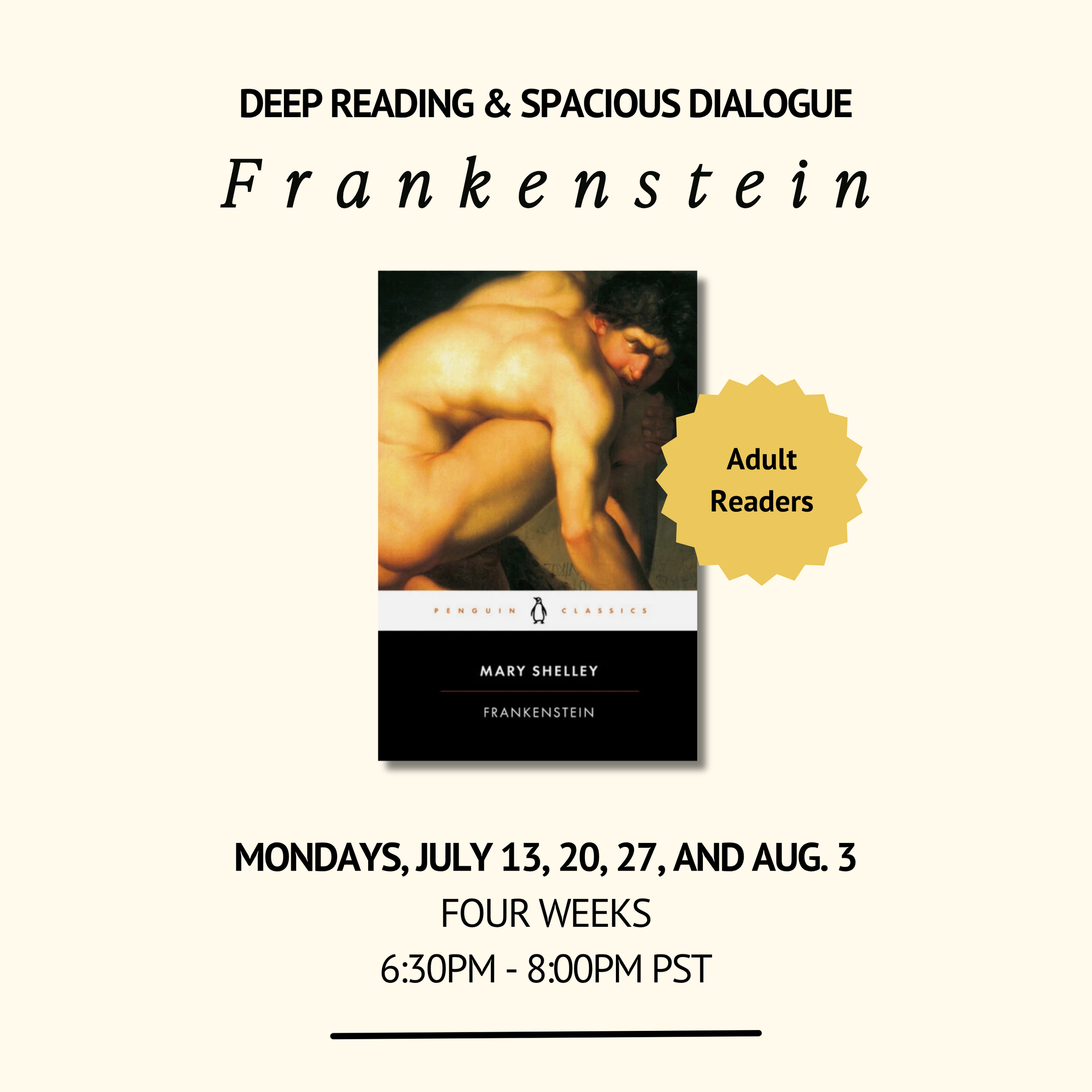 FRANKENSTEIN — Adults: Four Sessions on Mondays