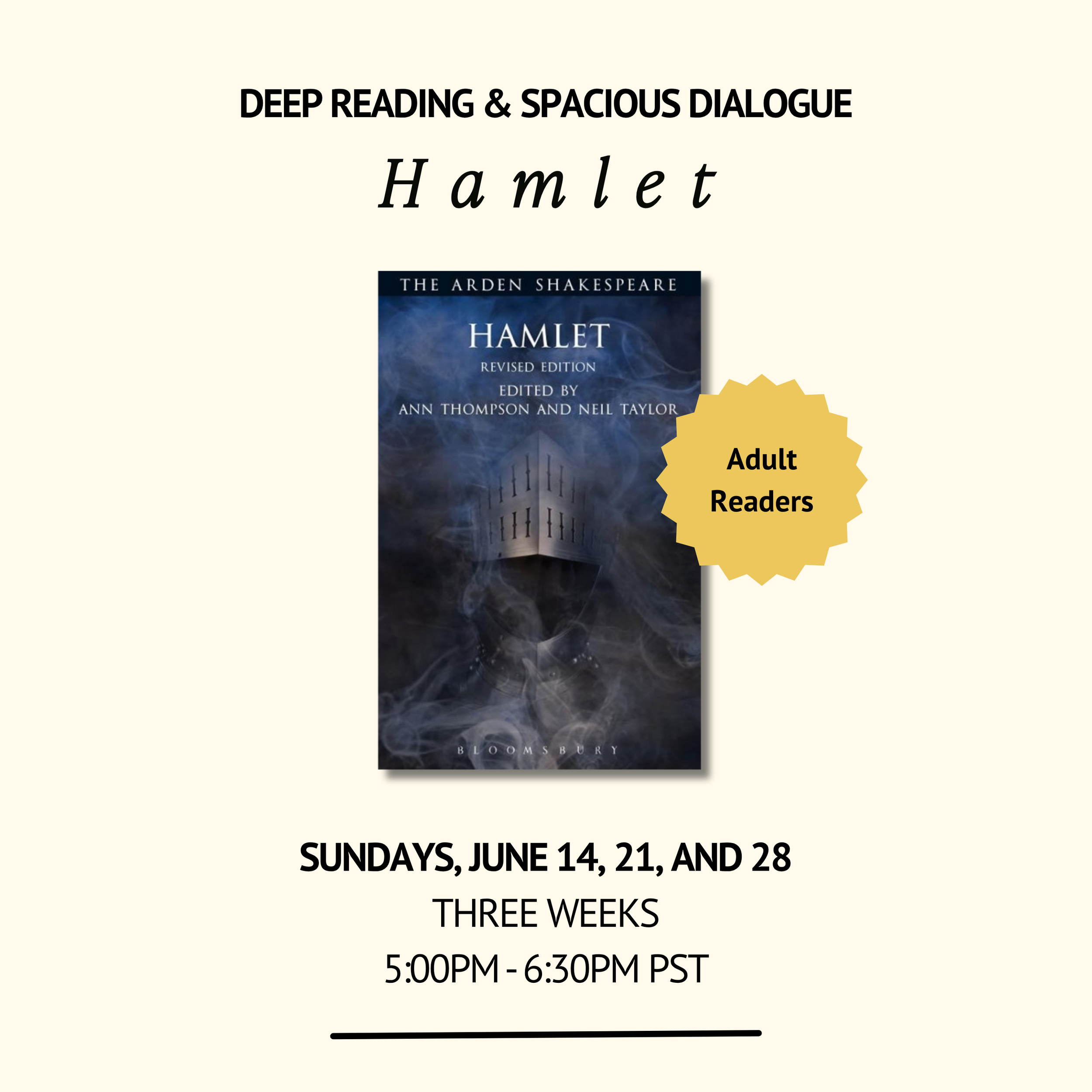 HAMLET — Adults: Three Sessions on Sundays