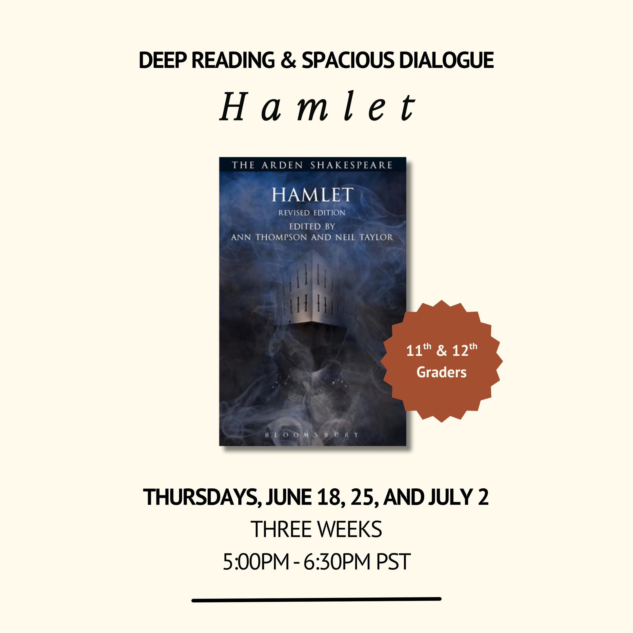 HAMLET — Grades 11/12: Three Sessions on Thursdays