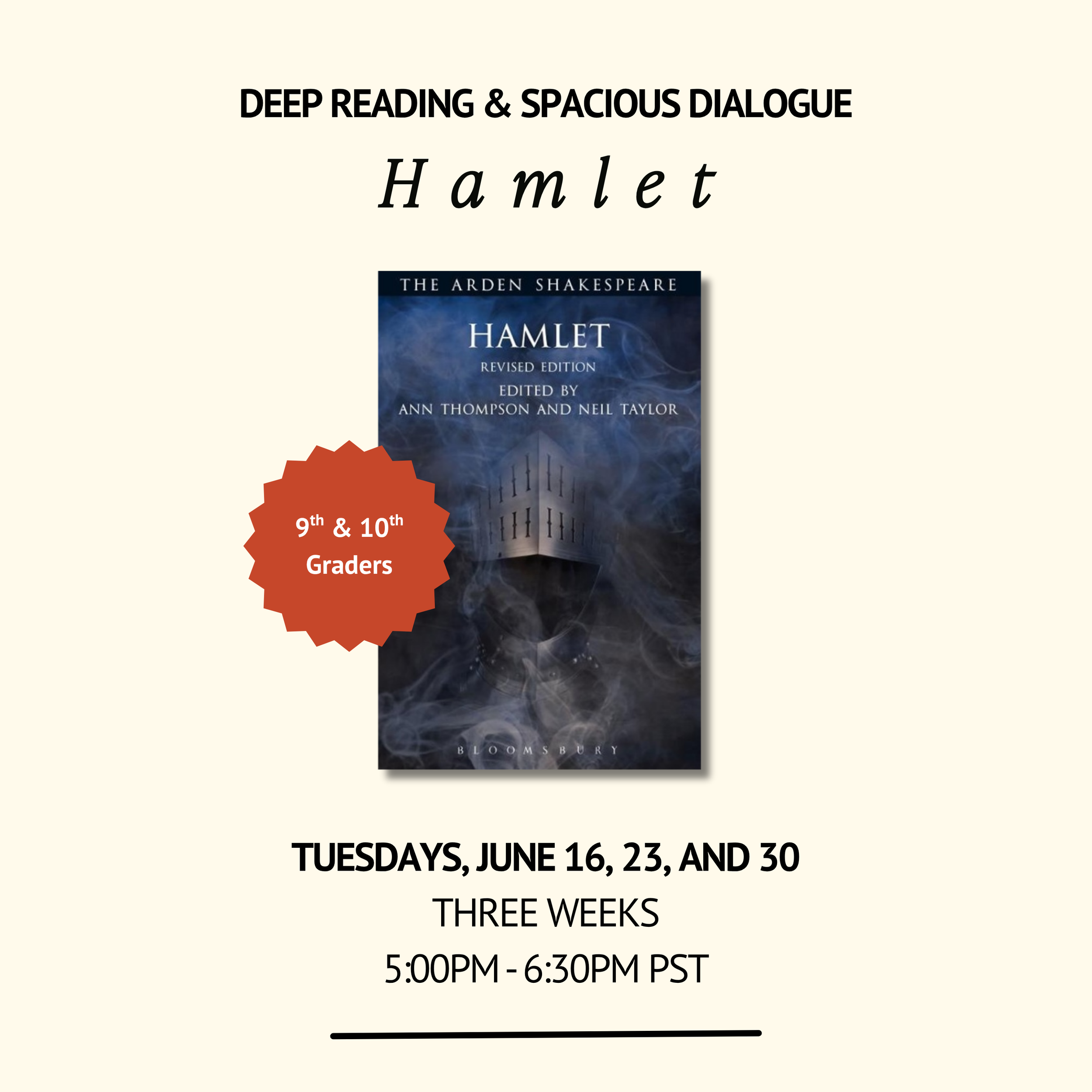 HAMLET — Grades 9/10: Three Sessions on Tuesdays