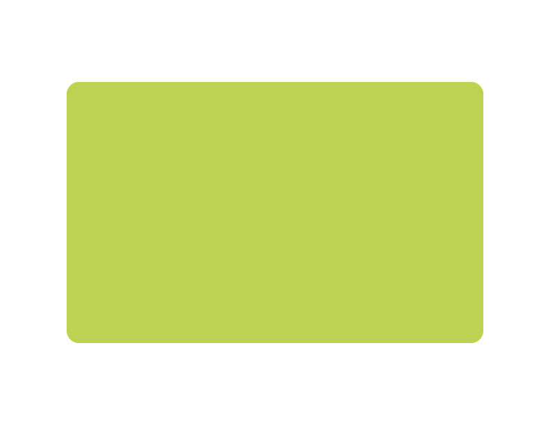 A green rectangular shape with rounded corners on a white background.