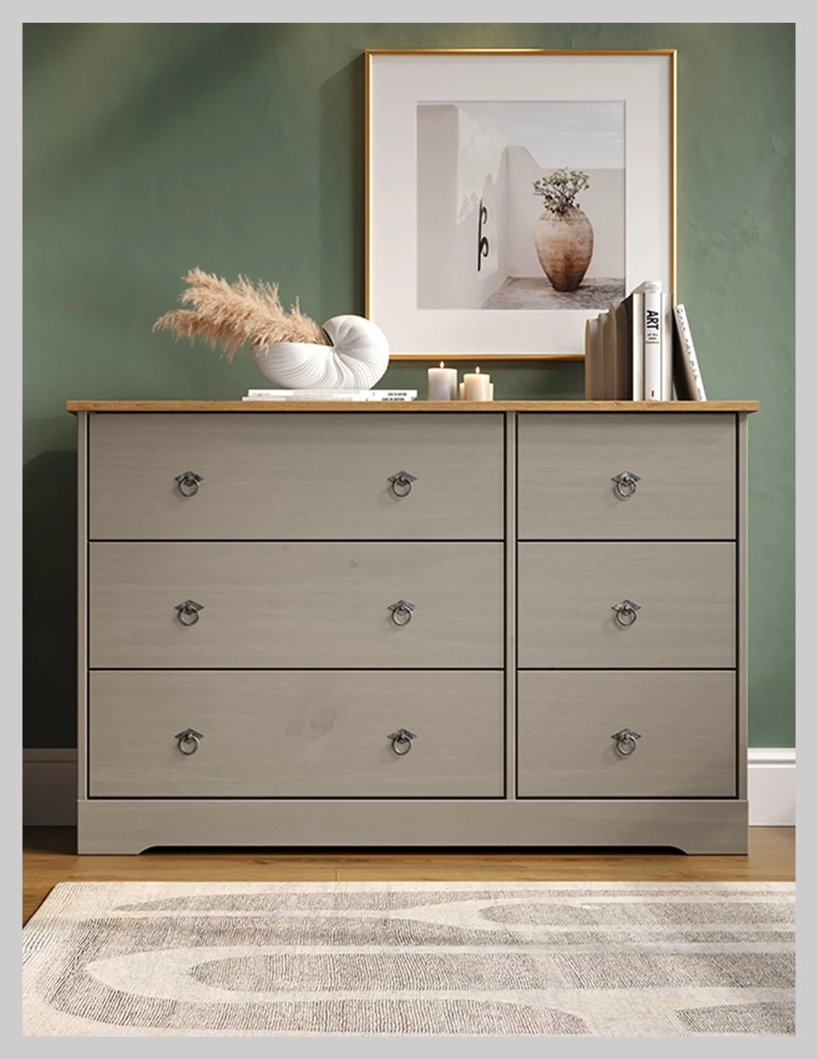 Classic Corona Compact Grey Wide 3 by 3 Chest