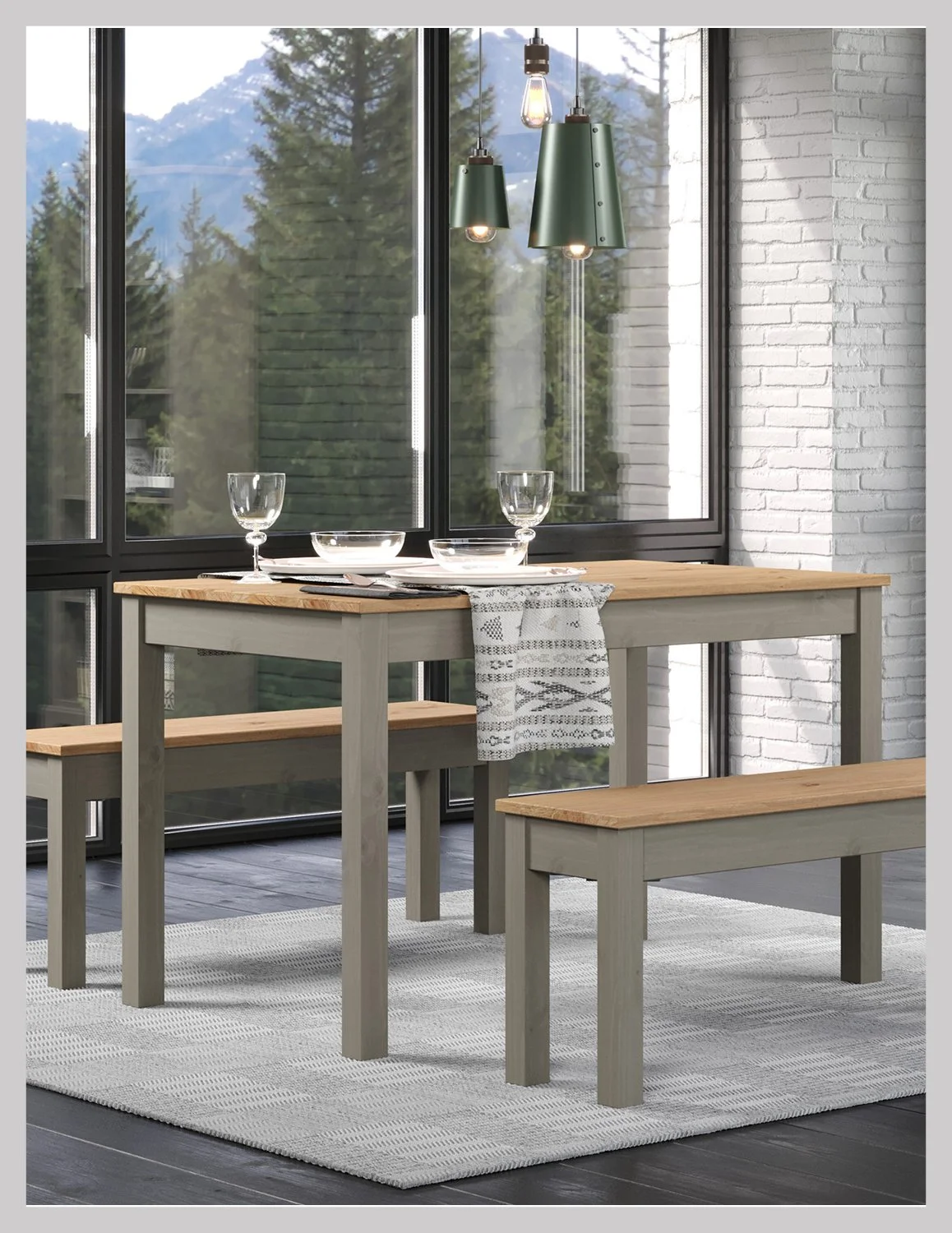 Premium Corona Linea Greywash & Pine Dining Tables