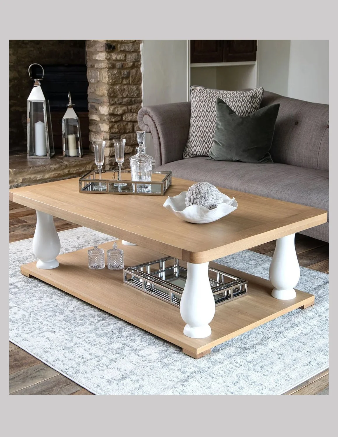 Claremont Large Coffee Table with Two Soft Close Drawers