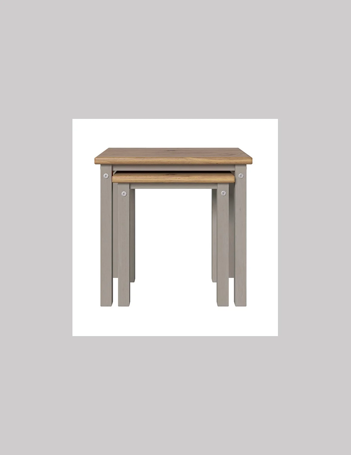 Premium Corona Greywash & Pine Linea Greywash & Pine Nest of 2 Tables