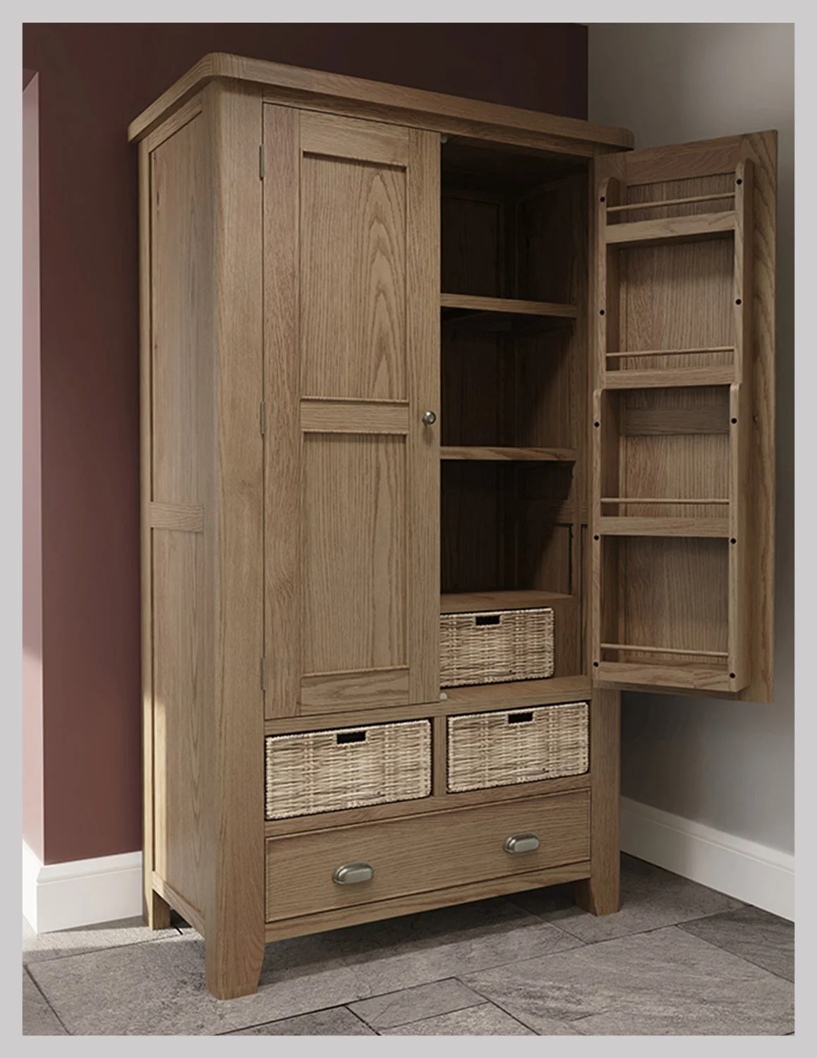 Homestead Smoked Oak Larder Cupboard