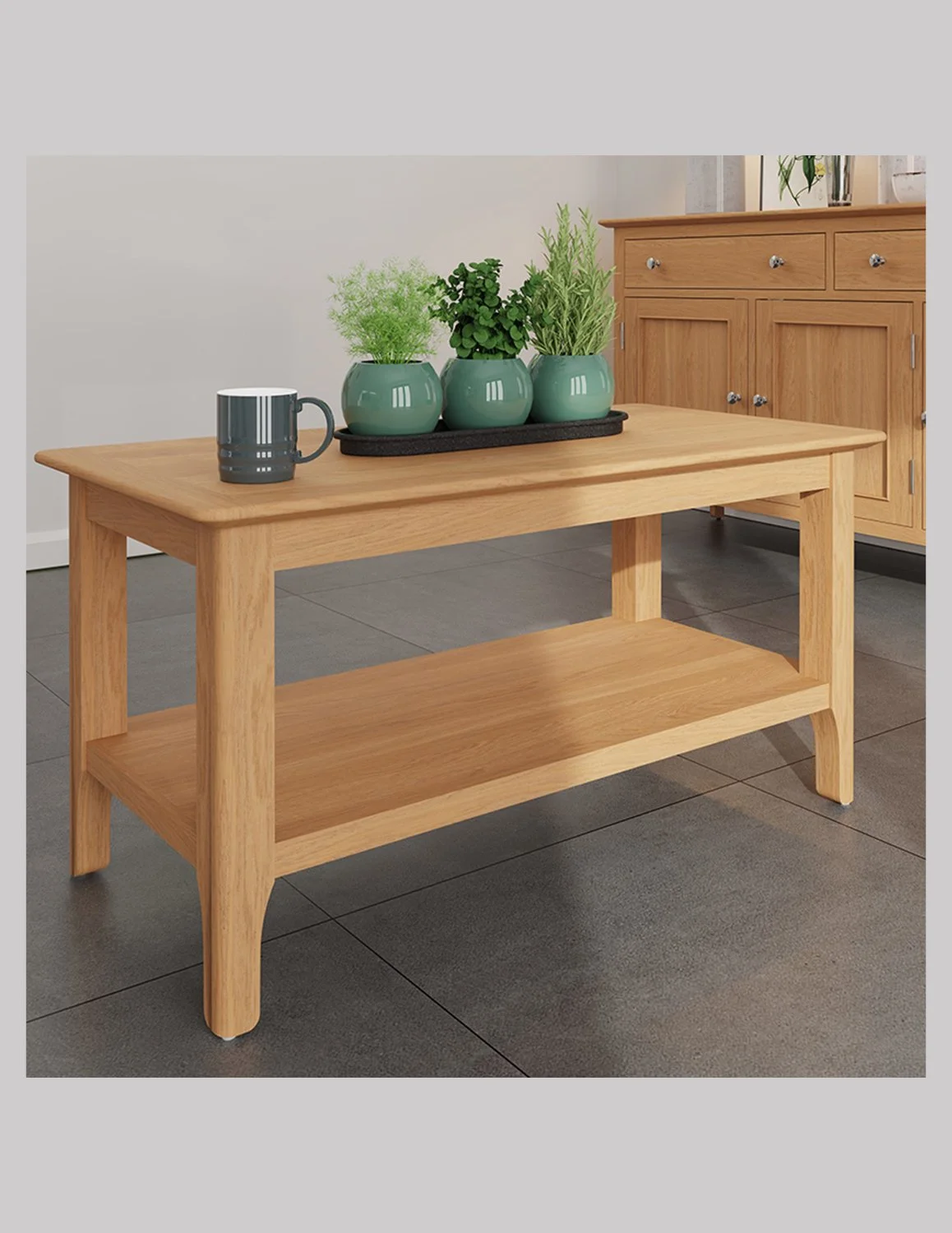 Nordic Oak Coffee Table with Shelf