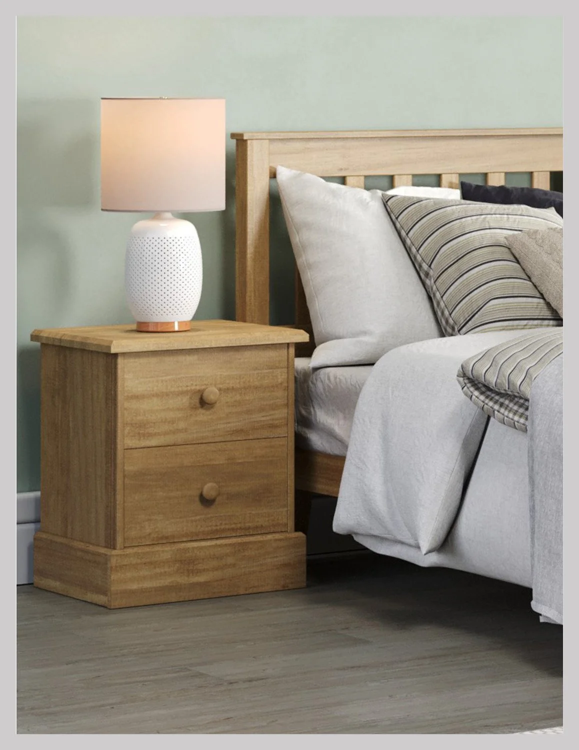 Cotswold 2 Drawer Bedside Cabinet