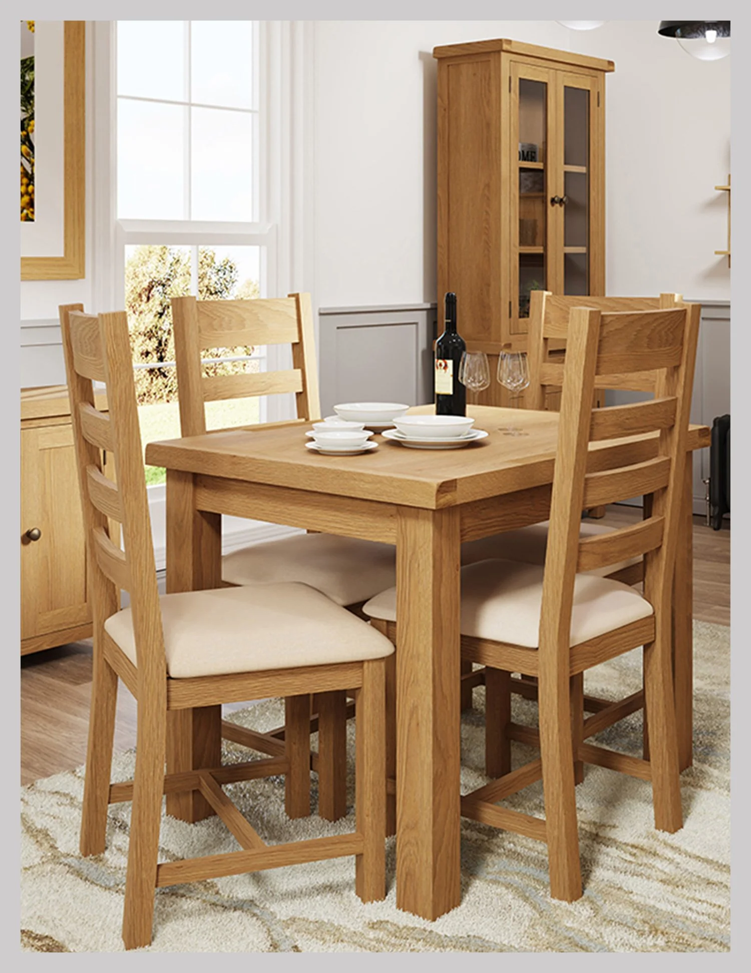 Country Oak Extending Butterfly Leaf Dining Tables