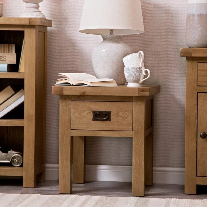 Country Oak 1 Drawer Lamp Table