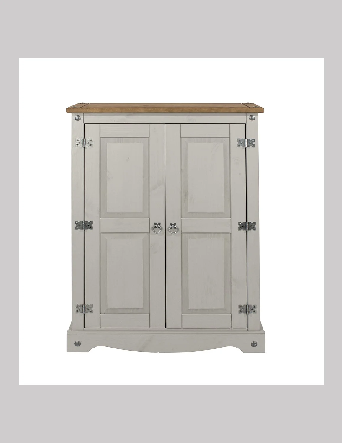 Premium Corona Greywash & Pine 2 Door Cupboard