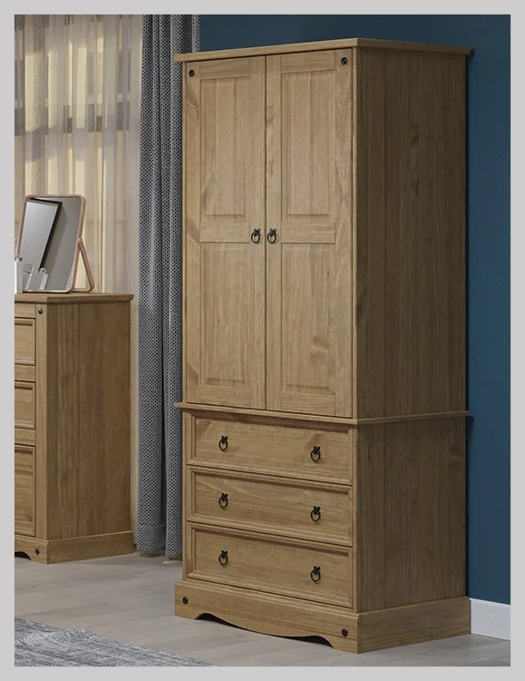 Premium Corona Pine 2 Door and 3 Drawer Wardrobe