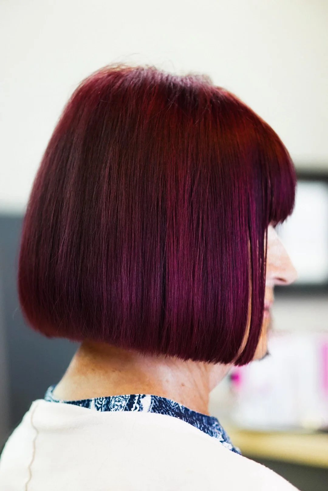 red violet bob cut