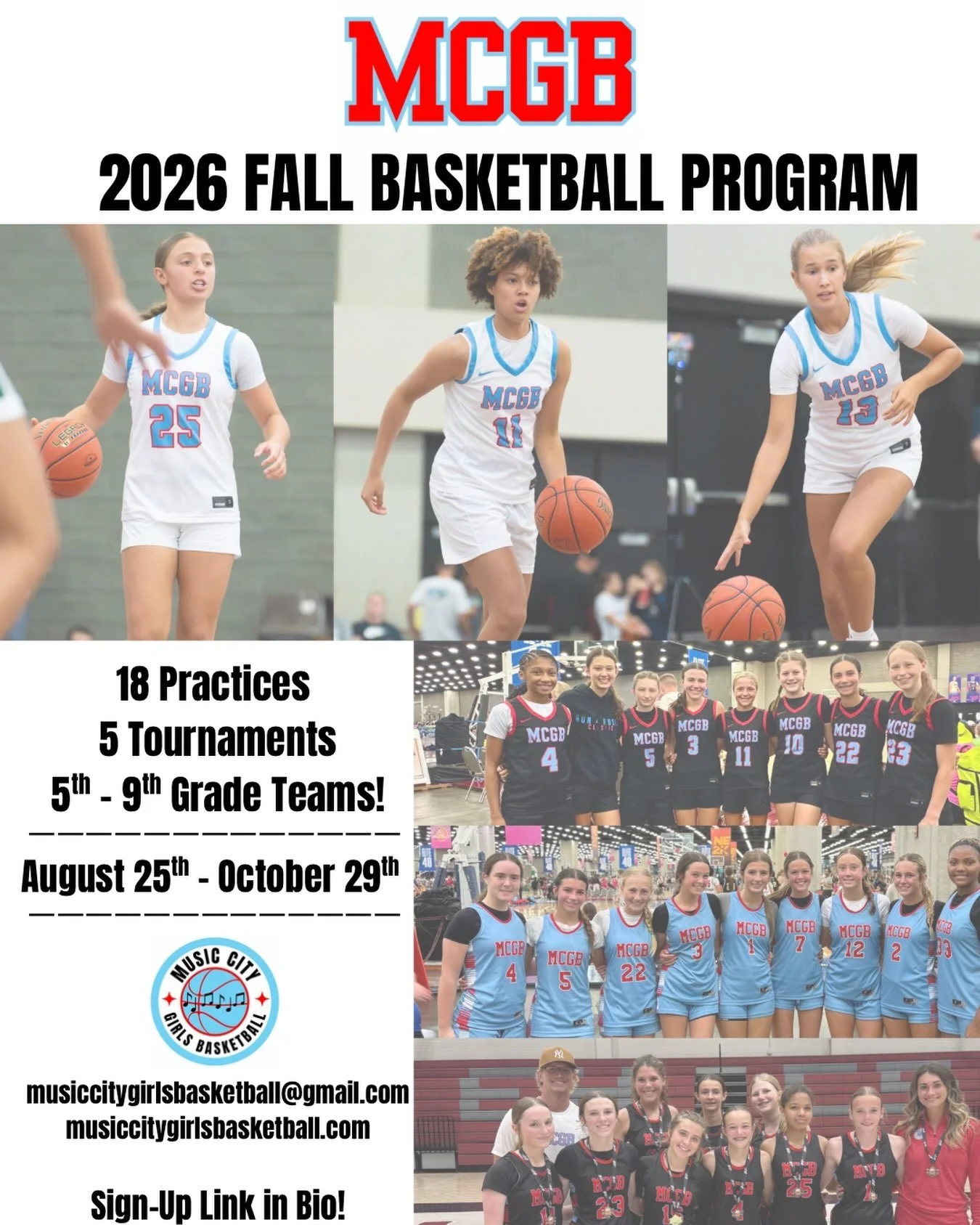 It&rsquo;s that time again! Join us this fall for skills, games, practices and consistent gym time&hellip; no better way to prepare for your school season. Come see what we are all about. 1-2-3 M-C-G-B! ❤️🩵

🏀 5th, 6th, 7th, 8th &amp; 9th Grade Tea