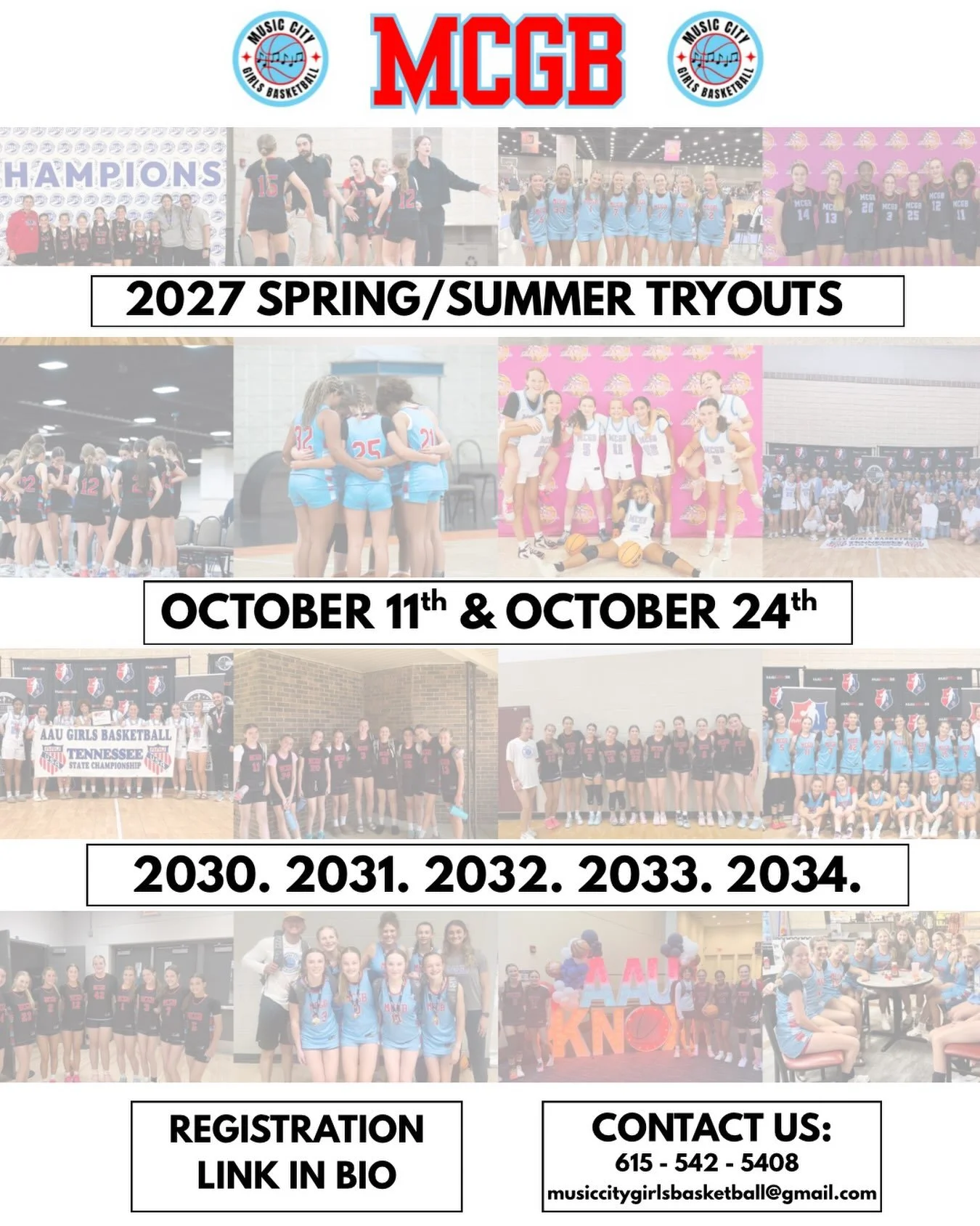 YEAR 4️⃣ WILL BE OUR BEST YET! 
Come see what we are all about. Click the link in our bio to register! 
1-2-3 M-C-G-B 👏👏❤️🩵🏀🎶