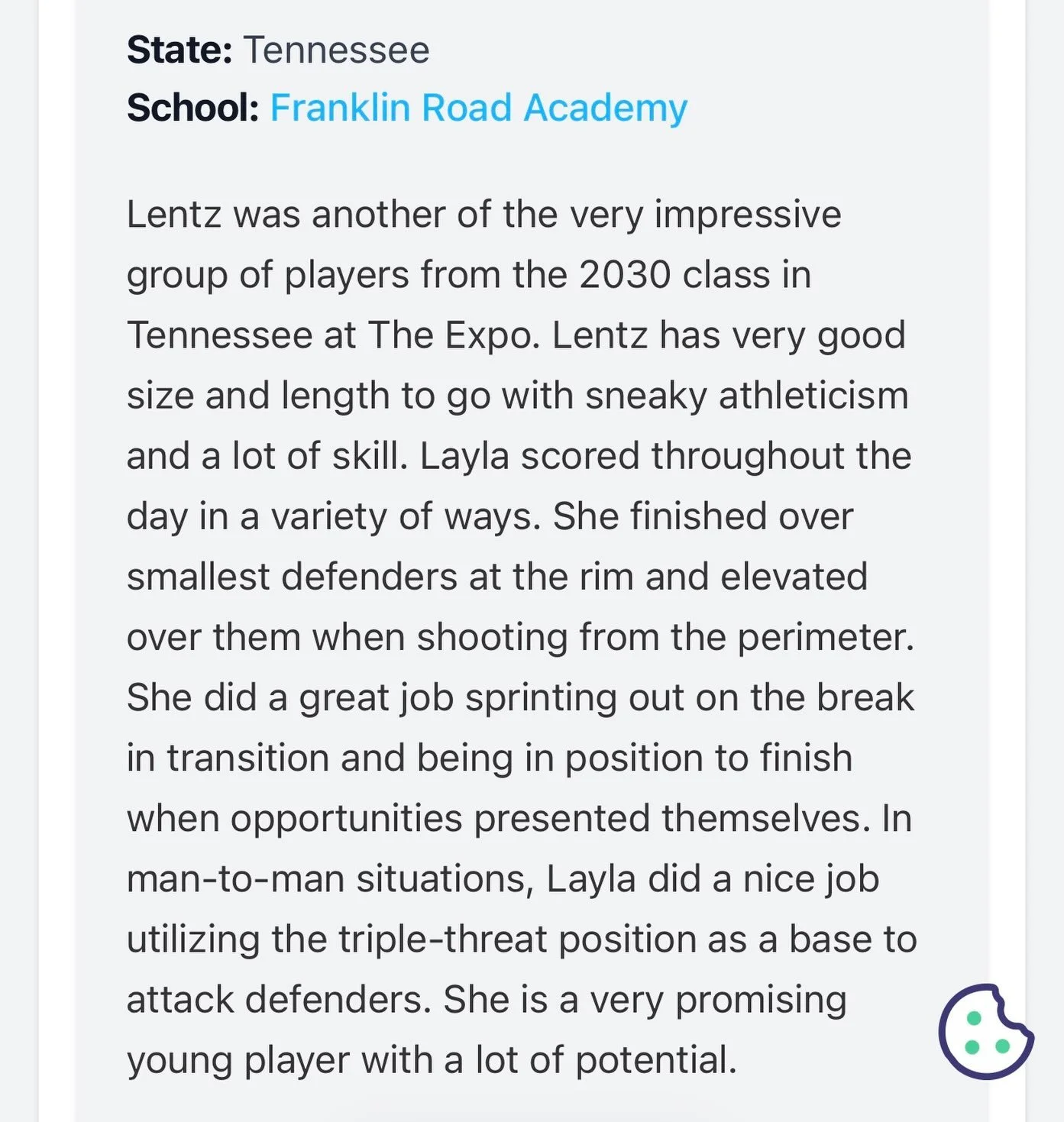 Proud of our girl @laylamaelentz @layla.lentz.basketball who is poised for a breakout freshman season at Franklin Road Academy!!! No one plays or competes harder than her. @pghtennessee 🏀