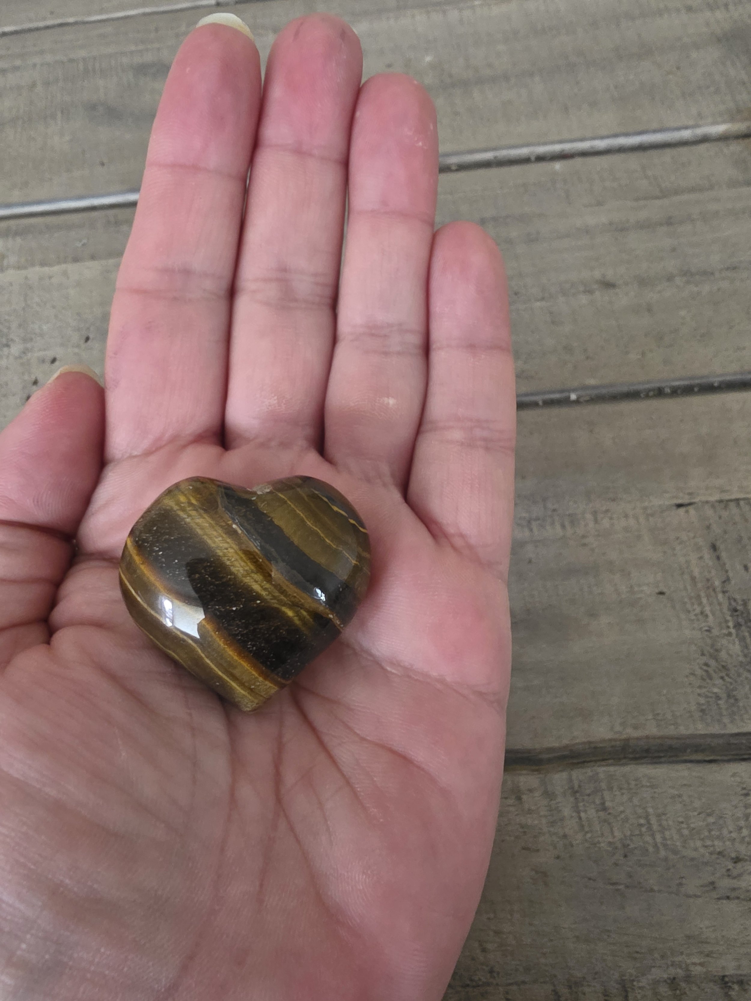Tiger eye puffy heart