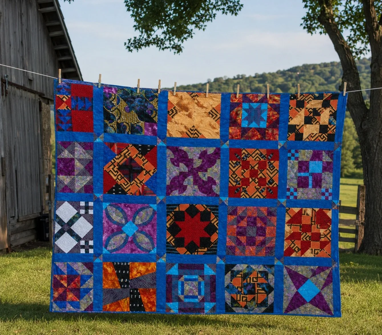 Colorful patchwork quilt symbolizing the Quaker testimony of equality, where every person is valued and belongs.