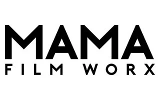 The image shows a black and white logo with the text 'MAMA FILM WORX' below.