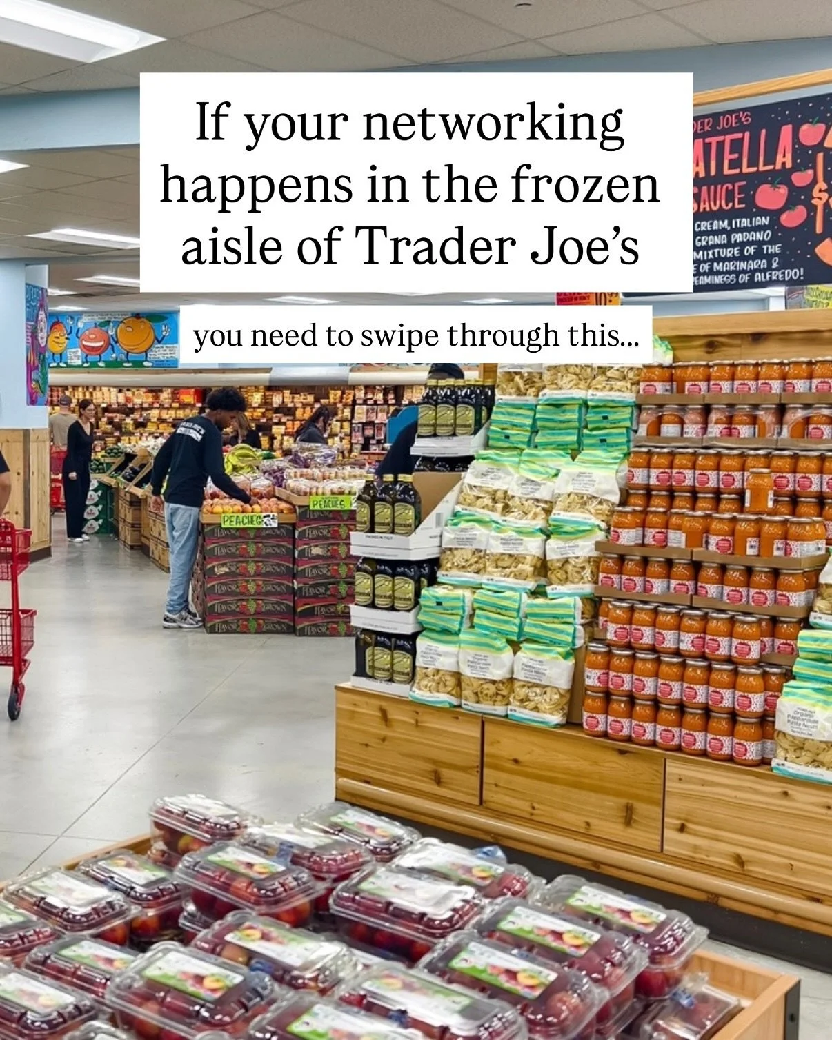 Tell me you&rsquo;re a mom without telling me you&rsquo;re a mom: You&rsquo;ve networked in the Trader Joe&rsquo;s snack aisle 🙋&zwj;♀️🙇&zwj;♀️

Toddler melting down, cart half-full, and somehow you&rsquo;re exchanging parenting hacks with a strang