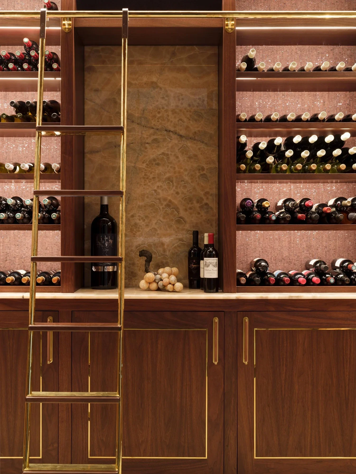 shingle-beach-house-coastal-walnut-brass-wine-cellar-rehoboth-de-kimmel-architects.webp