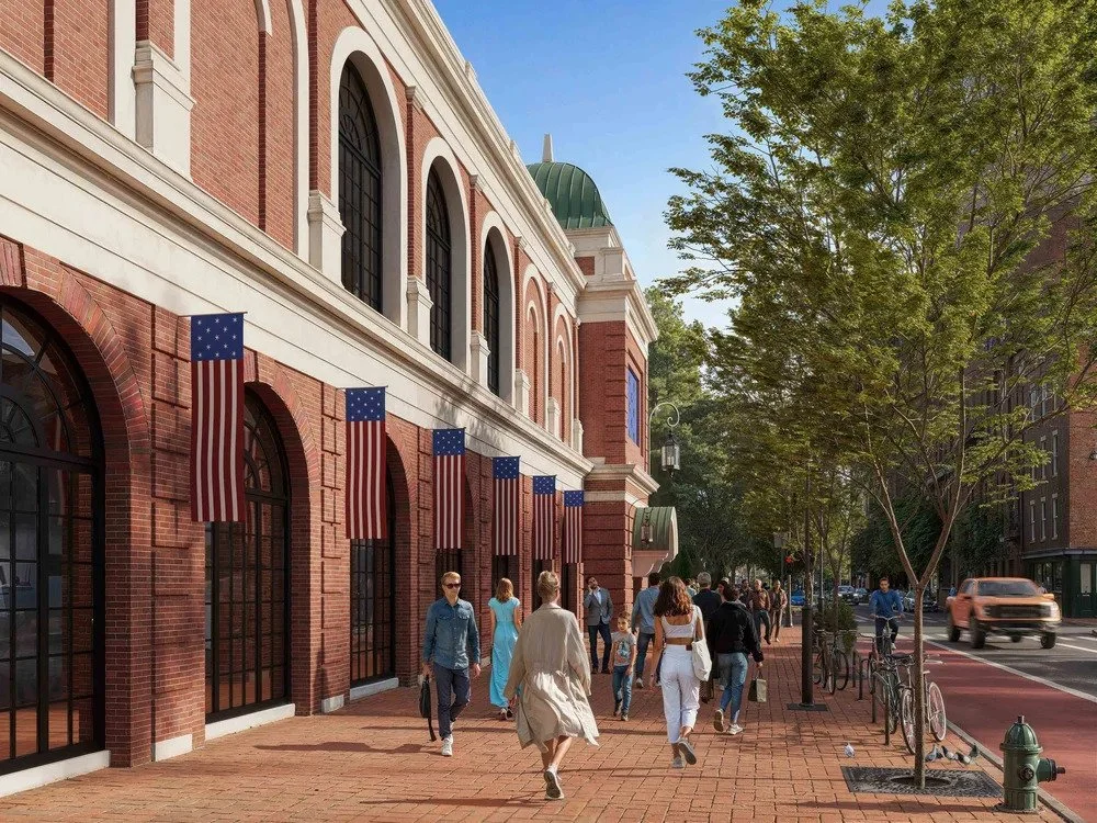 american-history-museum-brick-walkway-american-flags-philadelphia-pa-kimmel-architects.jpg