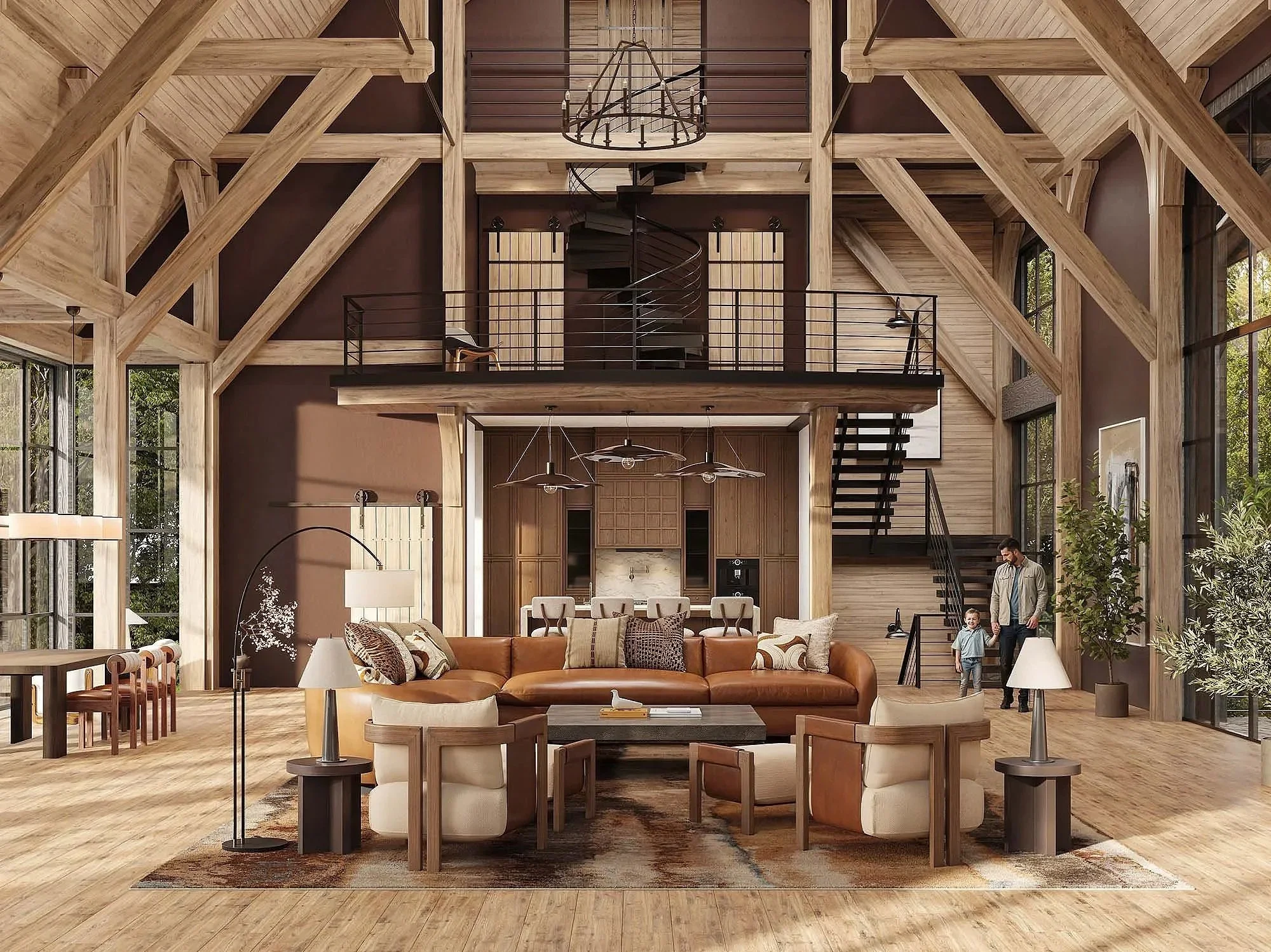 equine-estate-guest-barn-interior-timber-frame-ceilings-maryland-kimmel-architects.webp
